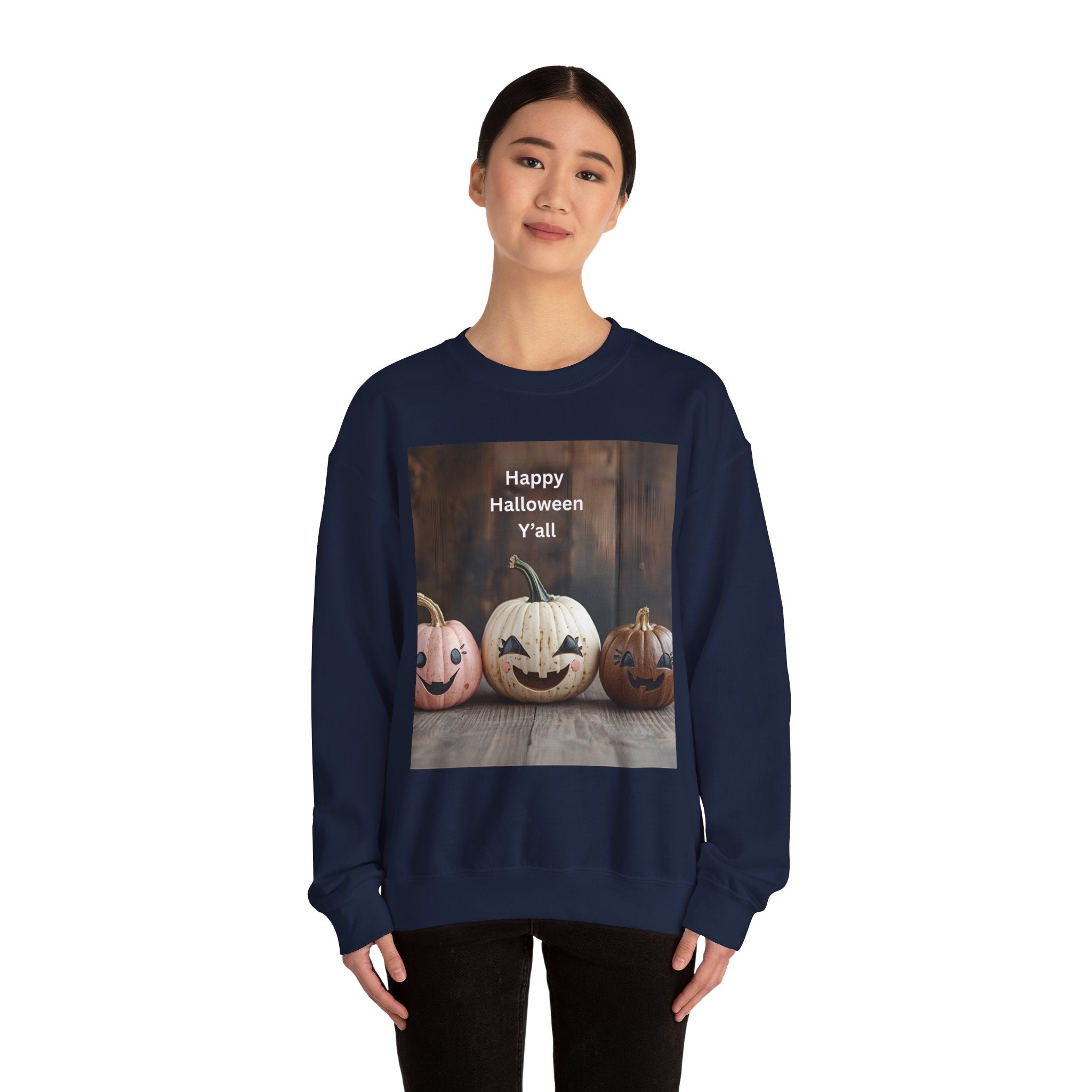 Halloween Pumpkin Sweatshirt, Fall Fashion, Cozy Crewneck, Unisex Apparel, Halloween Gift, Seasonal Style