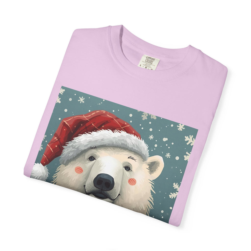 Festive Polar Bear T-Shirt, Christmas Tee, Winter Apparel, Holiday Shirt, Gift Idea, Unisex Graphic Tee