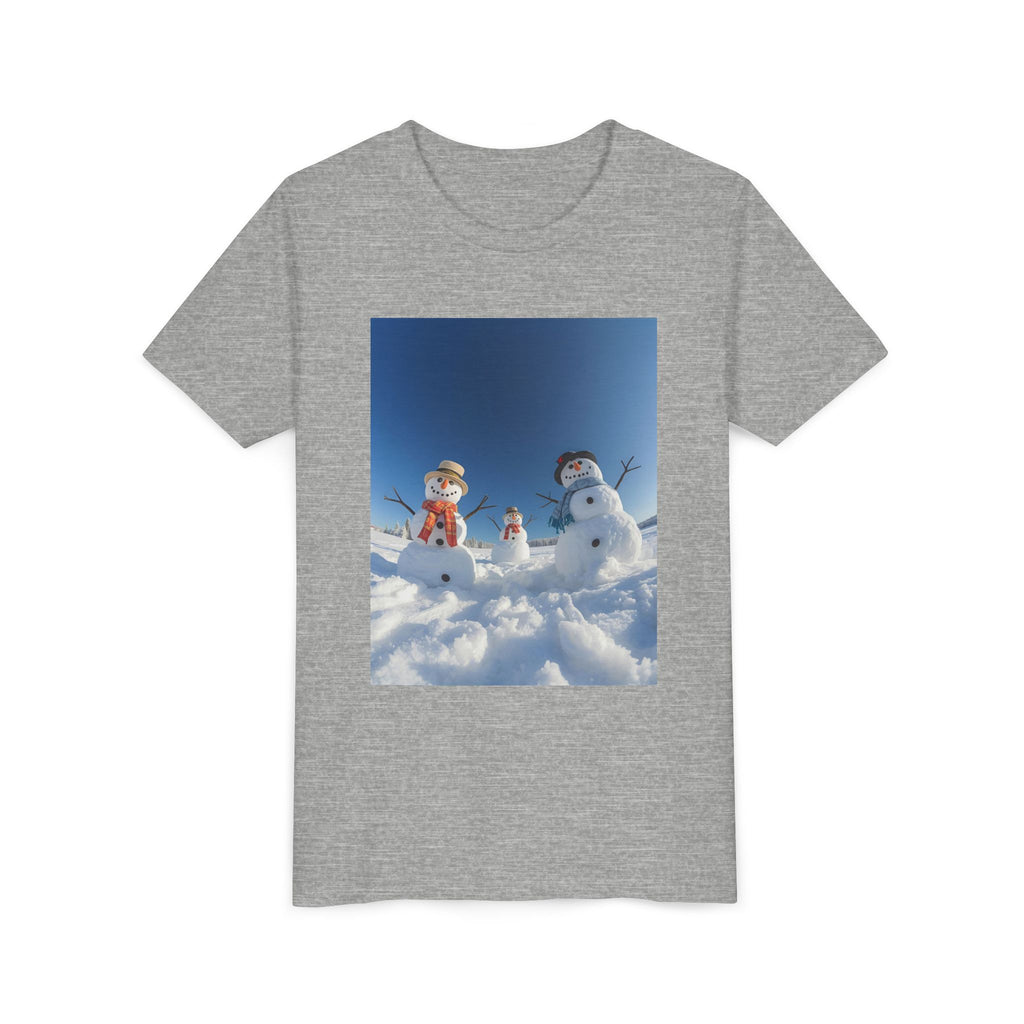Festive Christmas Snowman Family Youth Short Sleeve Tee