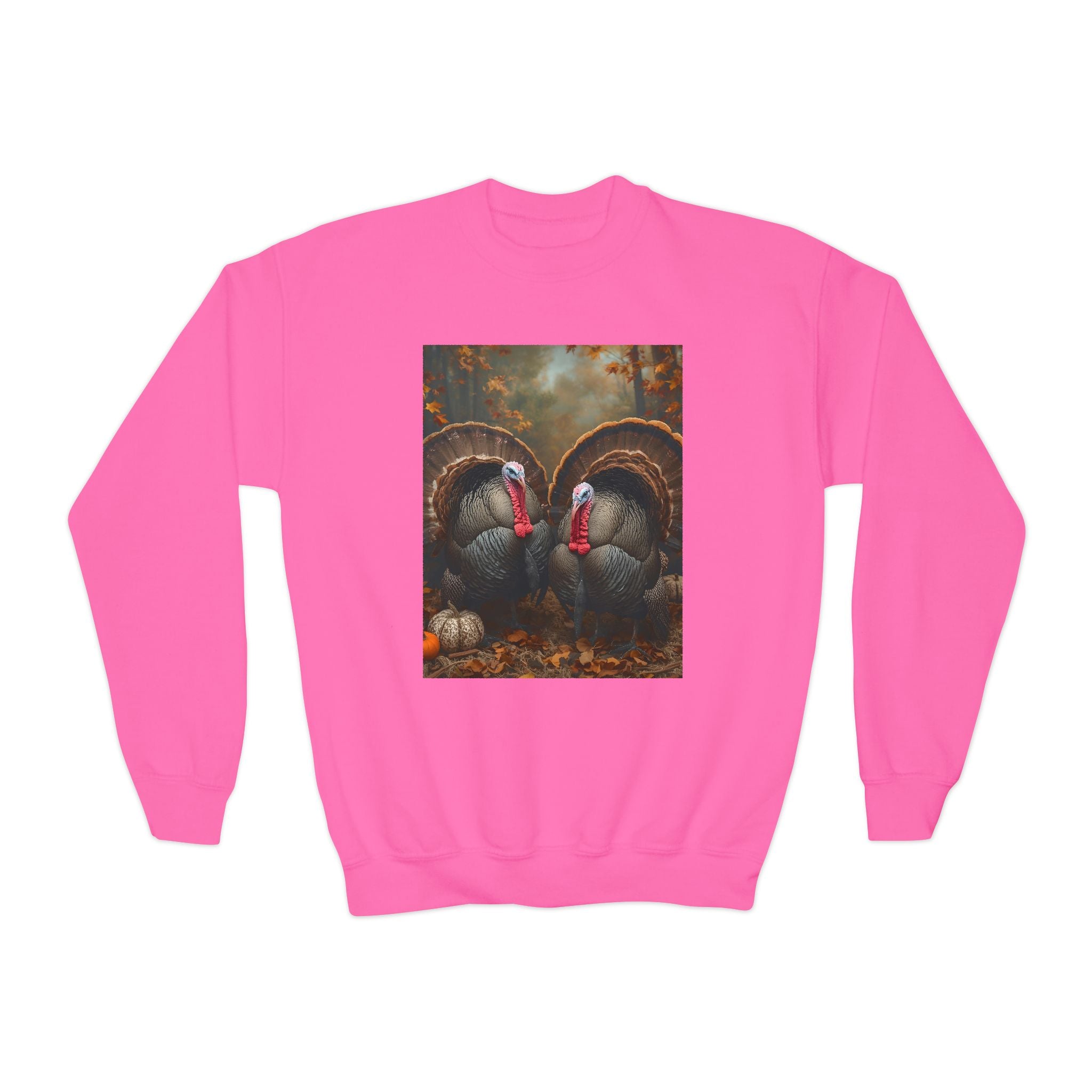 Thanksgiving Thankful Turkeys Youth Crewneck Sweatshirt, Cozy Fall Apparel, Thanksgiving Gift, Kids Sweatshirt, Autumn Fashion