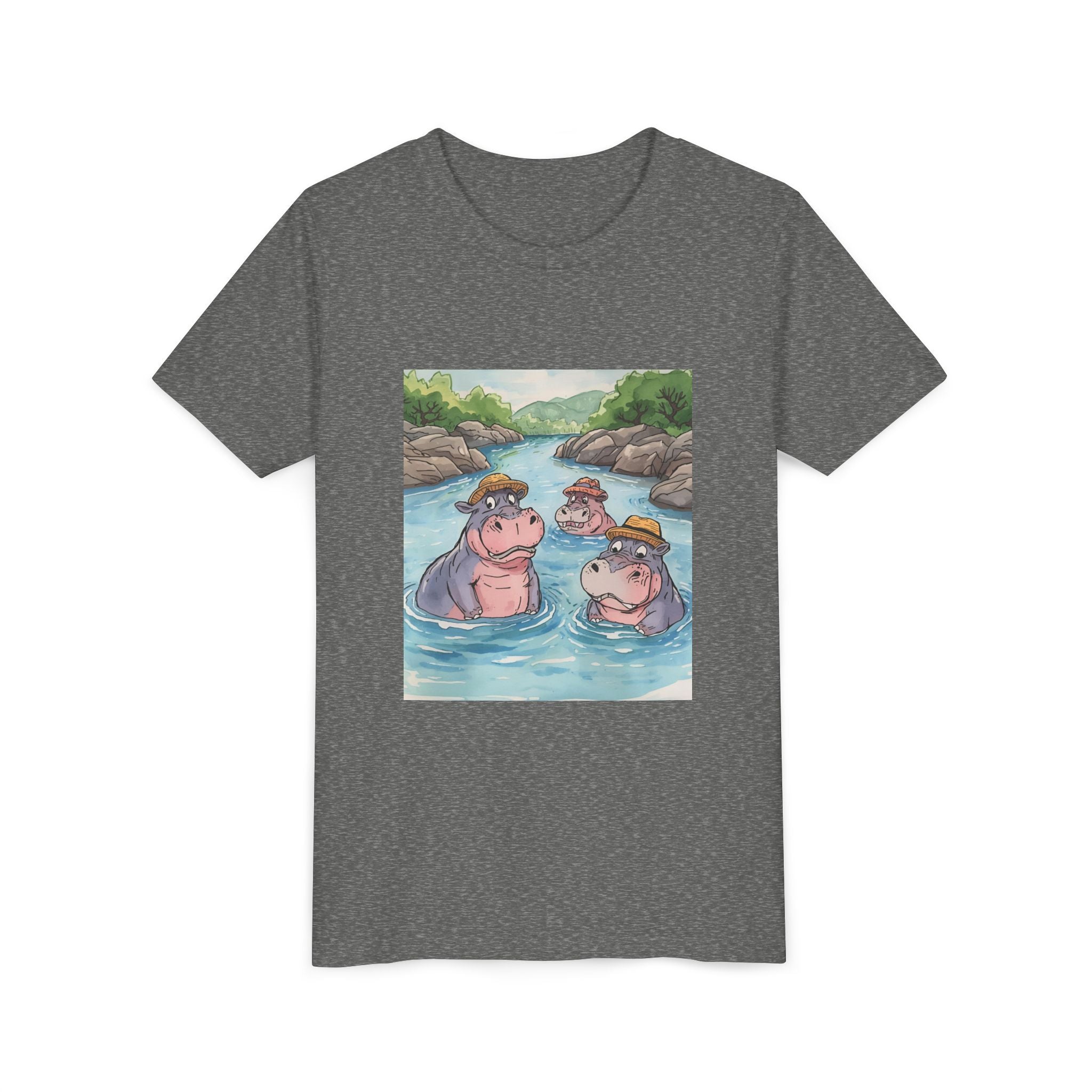 Hippo Cute Youth Short Sleeve Tee