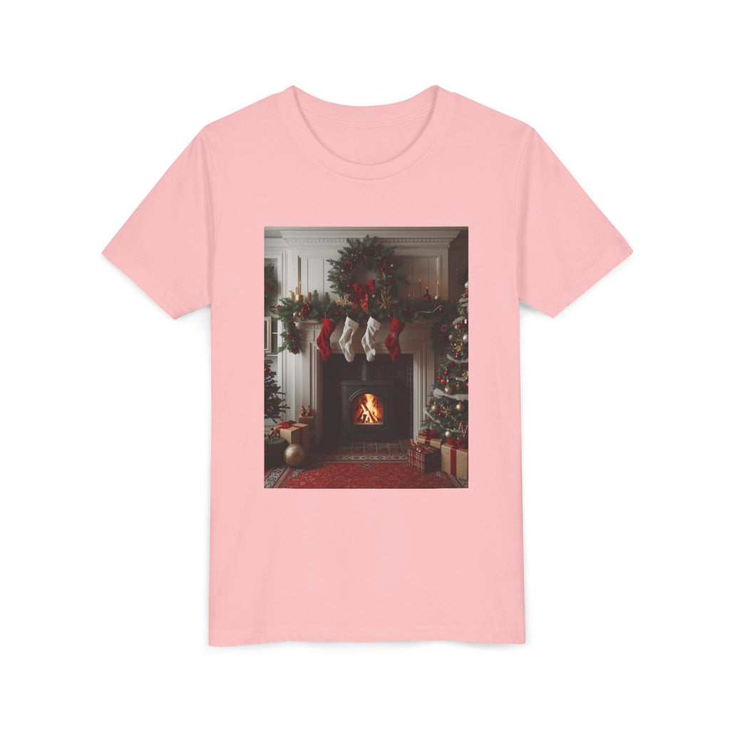 Cozy Christmas Youth Tee, Holiday Gift for Kids, Festive Short Sleeve Shirt, Winter Wear, Family Photos, Christmas Apparel