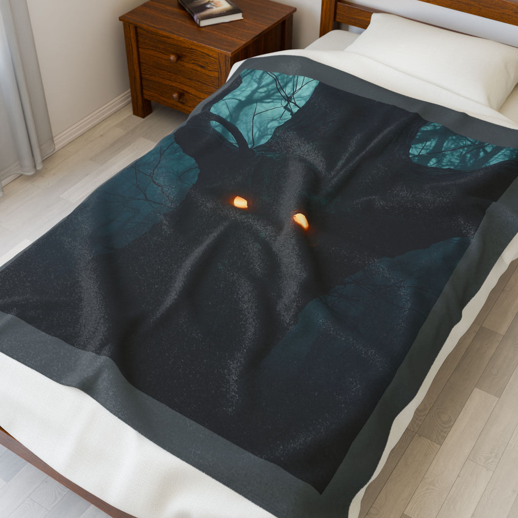 Mysterious Forest Velveteen Plush Blanket - Cozy, Soft Throw for Magic Lovers, Home Decor, Gifts for Nature Enthusiasts, Halloween