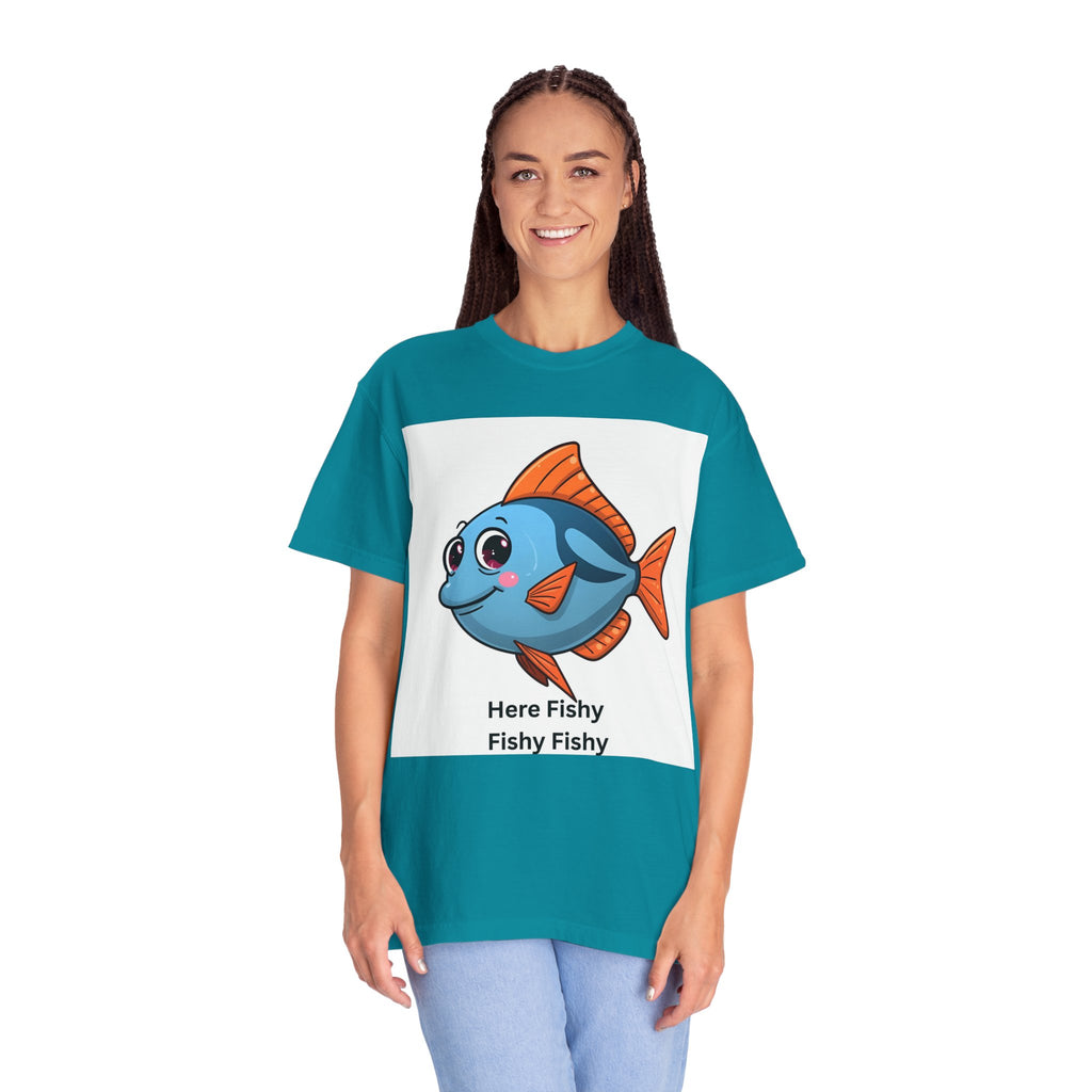 Here Fishy Fishy Fishy Unisex Garment-Dyed T-shirt