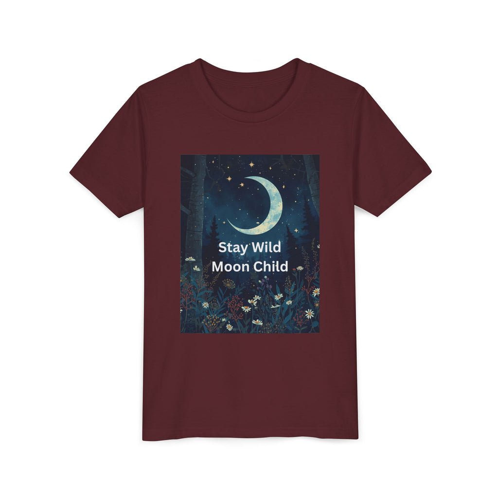 Stay Wild Moon Child Youth Tee - Adventure Tee, Nature Inspired Shirt, Cute Kids Clothing, Gift for Young Explorers, Eco-Friendly Tee