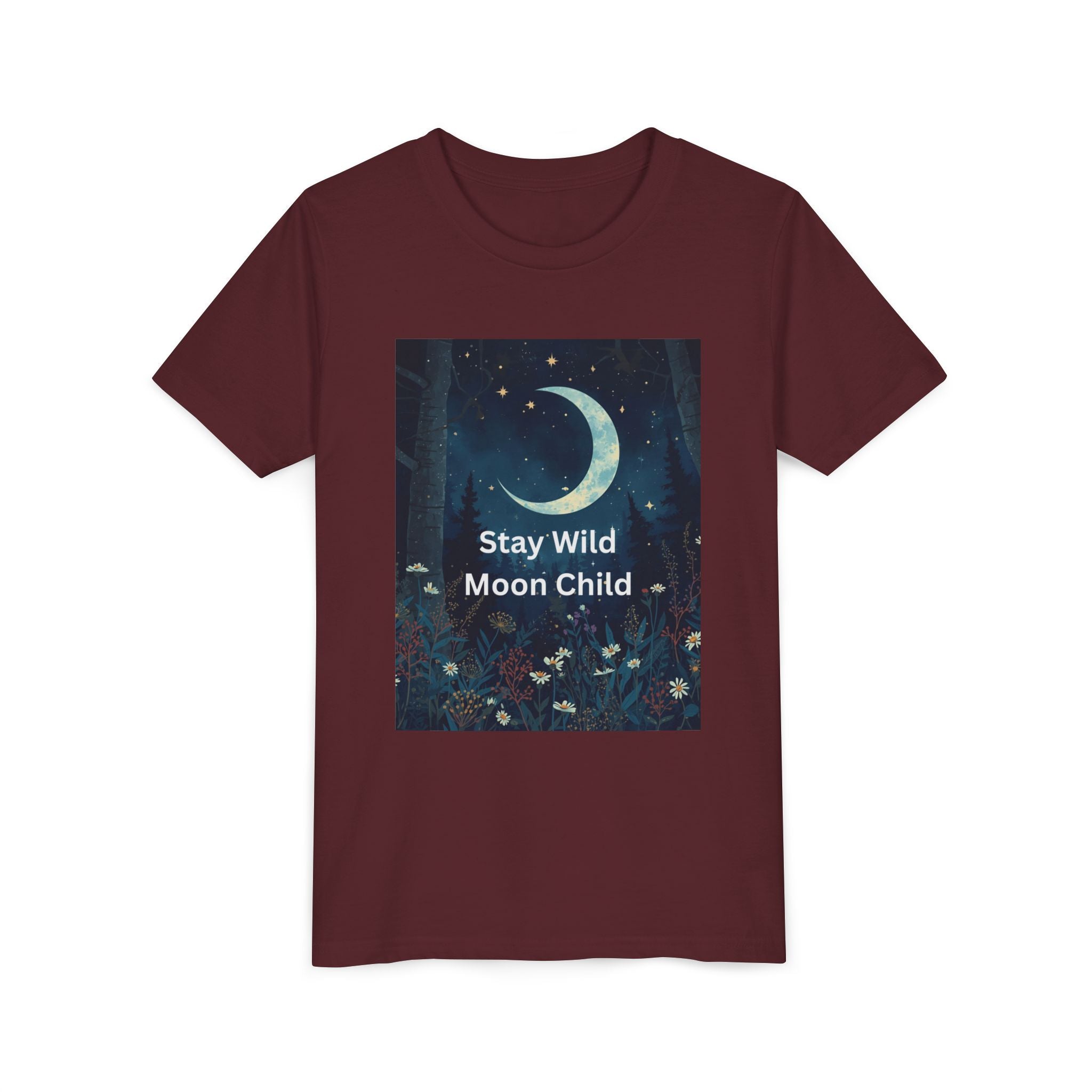 Stay Wild Moon Child Youth Tee - Adventure Tee, Nature Inspired Shirt, Cute Kids Clothing, Gift for Young Explorers, Eco-Friendly Tee