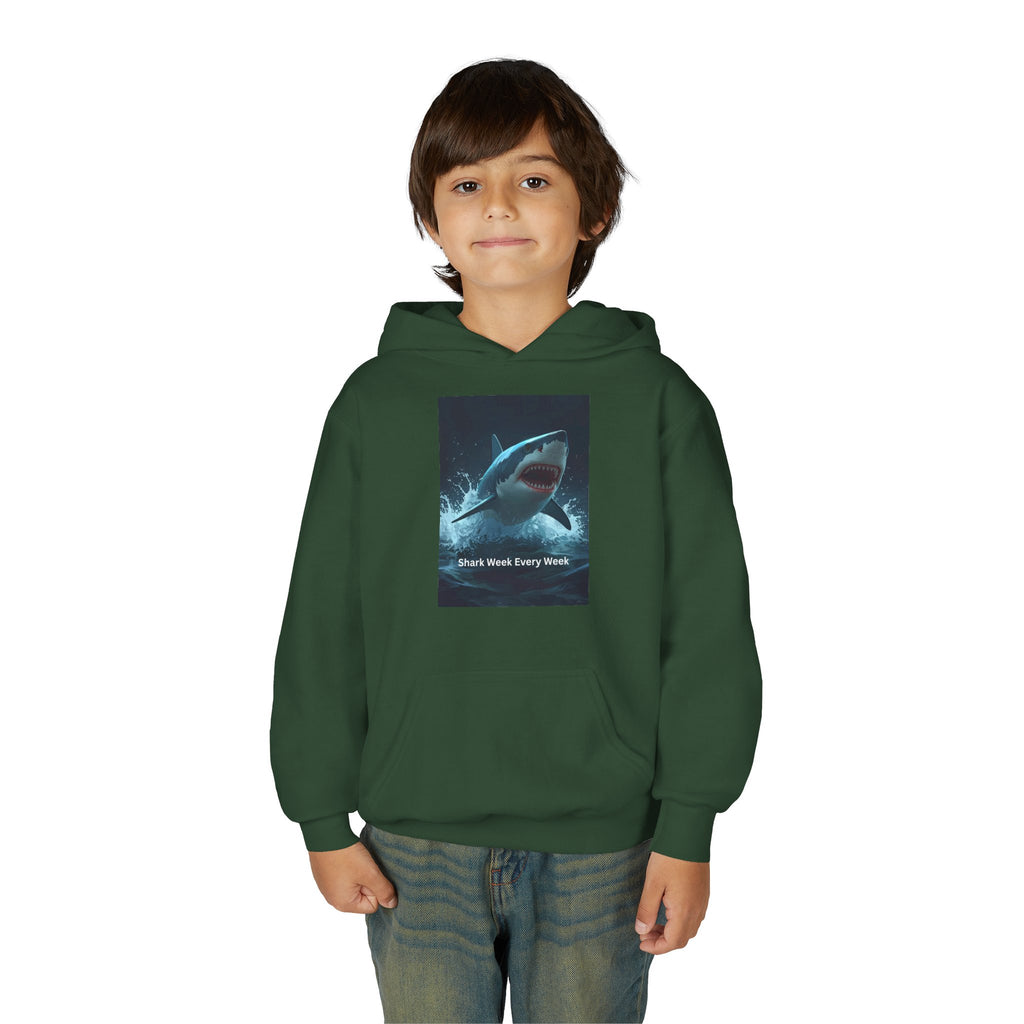 Shark Week Youth Hoodie - Fun, Comfortable Sweatshirt for Ocean Lovers, Kids Merchandise, Gift for Summer, Adventure Apparel, Sea Life Style