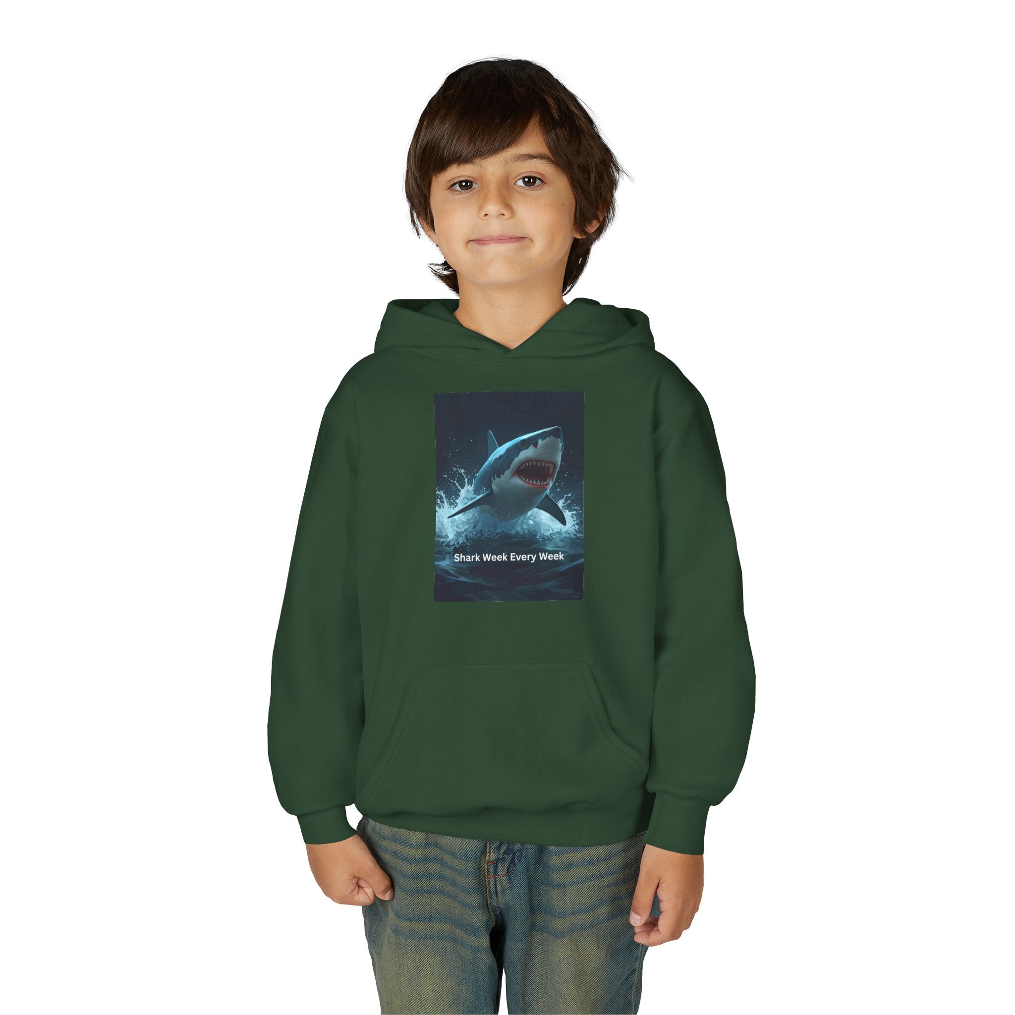Shark Week Youth Hoodie - Fun, Comfortable Sweatshirt for Ocean Lovers, Kids Merchandise, Gift for Summer, Adventure Apparel, Sea Life Style