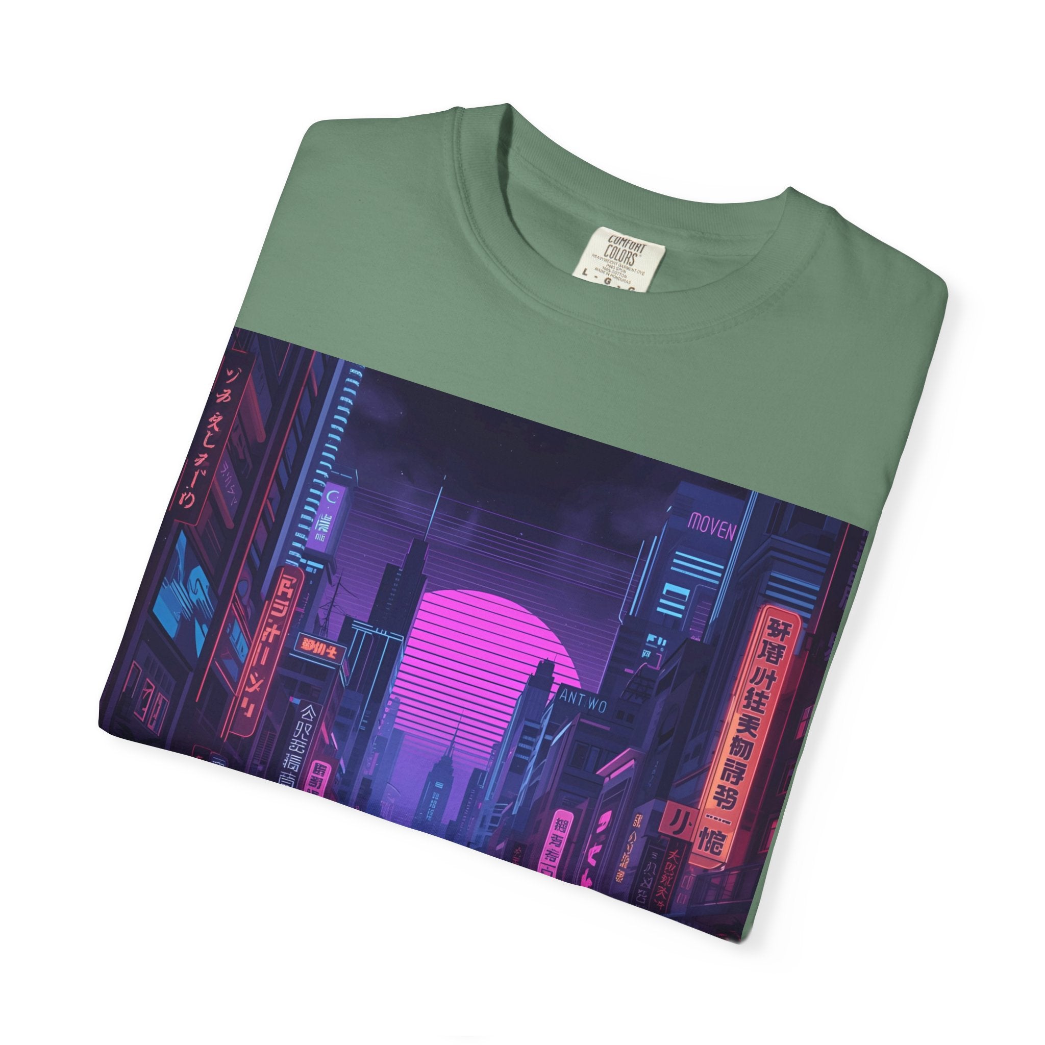 Futuristic Neon Cityscape T-Shirt, Retro Graphic Tee, Unisex Streetwear, Urban Vibe Shirt, Gift for Gamers, Summer Outfit