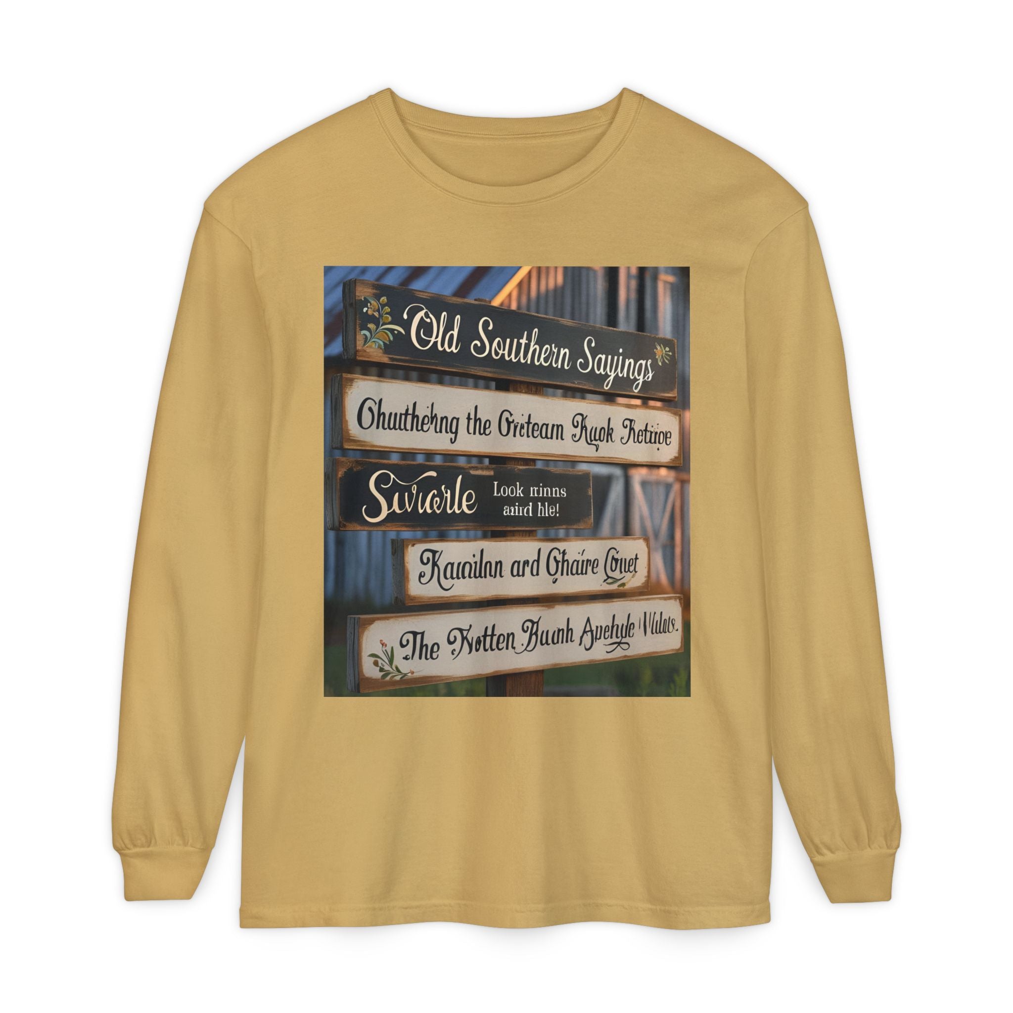 Old Southern Saying Crossings Long Sleeve Tee, Casual Wear, Gift for Southerners, Rustic Style Shirt, Unique Southern Culture Apparel