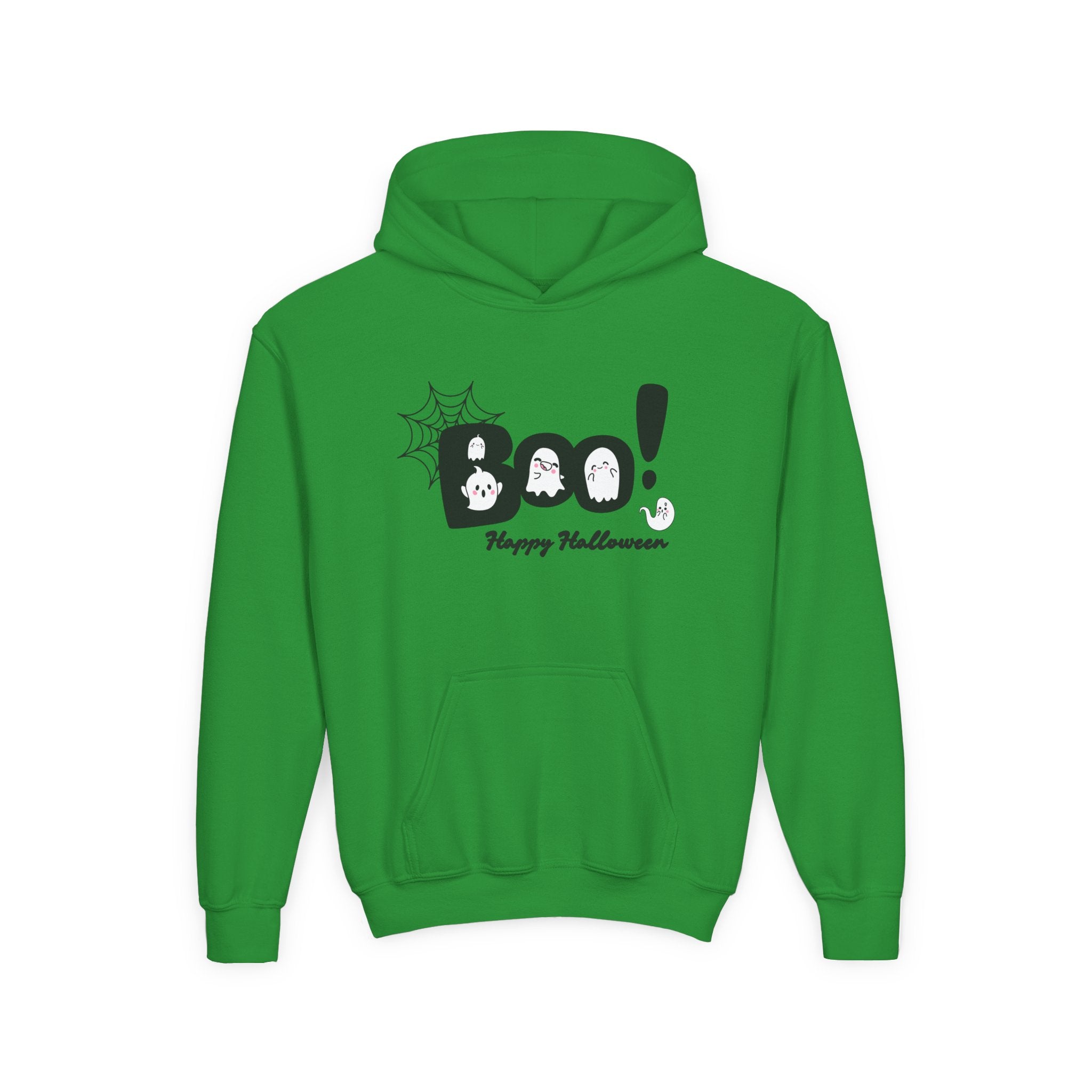 Halloween Boo! Youth Hoodie, Kids Sweatshirt, Fall Apparel, Spooky Costume, Trick or Treat Gift, October Celebration