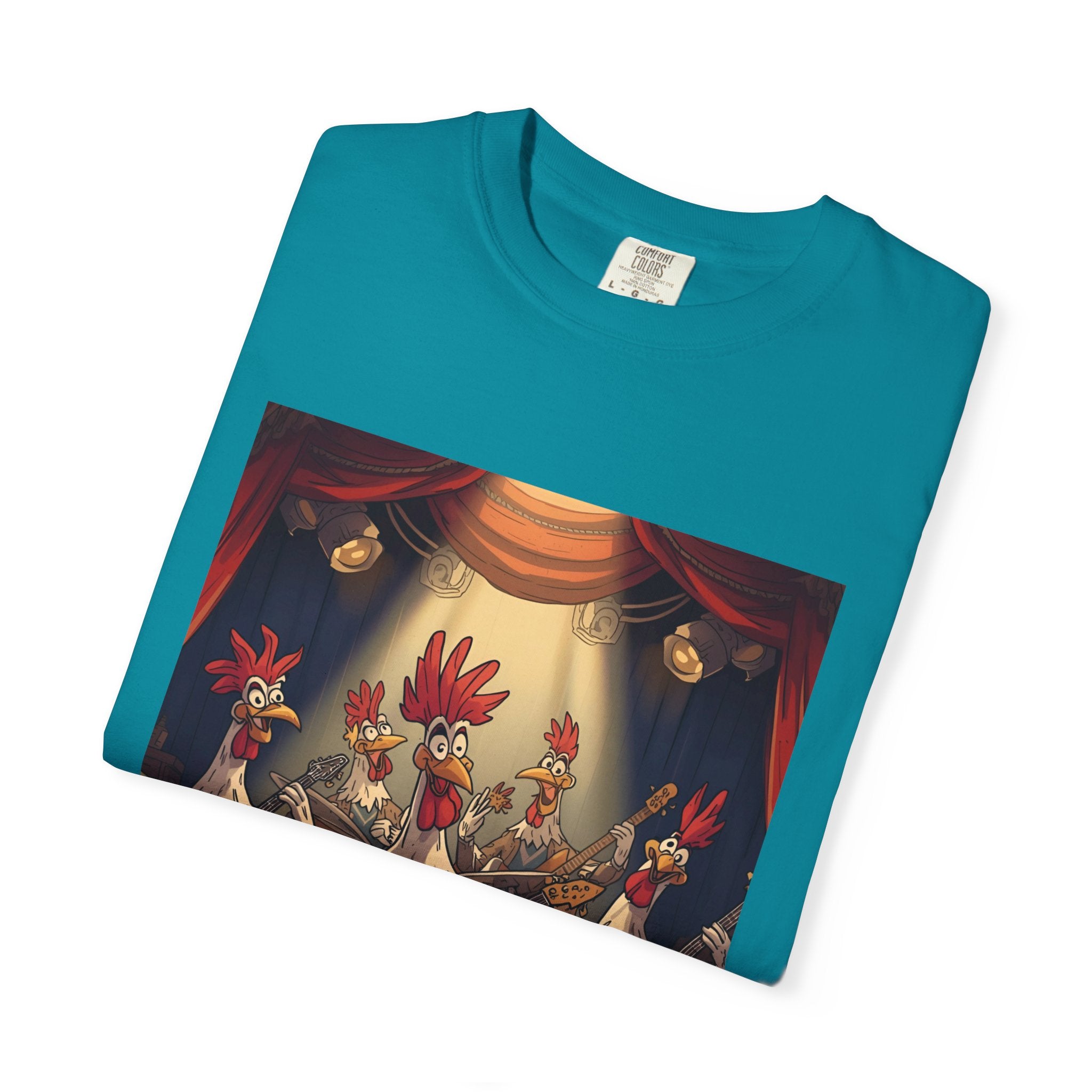 Funny Chicken Band T-Shirt, Unisex Tee for Chicken Lovers, Gift for Musicians, Birthday Shirt, Animal Art Clothing