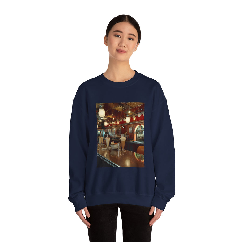 Cozy Café Vibes Sweatshirt, Unisex Crewneck, Coffee Lover Gift, Retro Coffee Shop Aesthetic, Perfect for Fall, Great for Lounging
