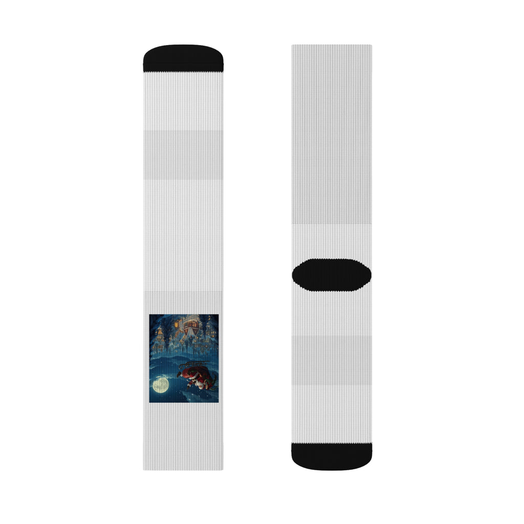Christmas Santa Sleigh Sublimation Socks