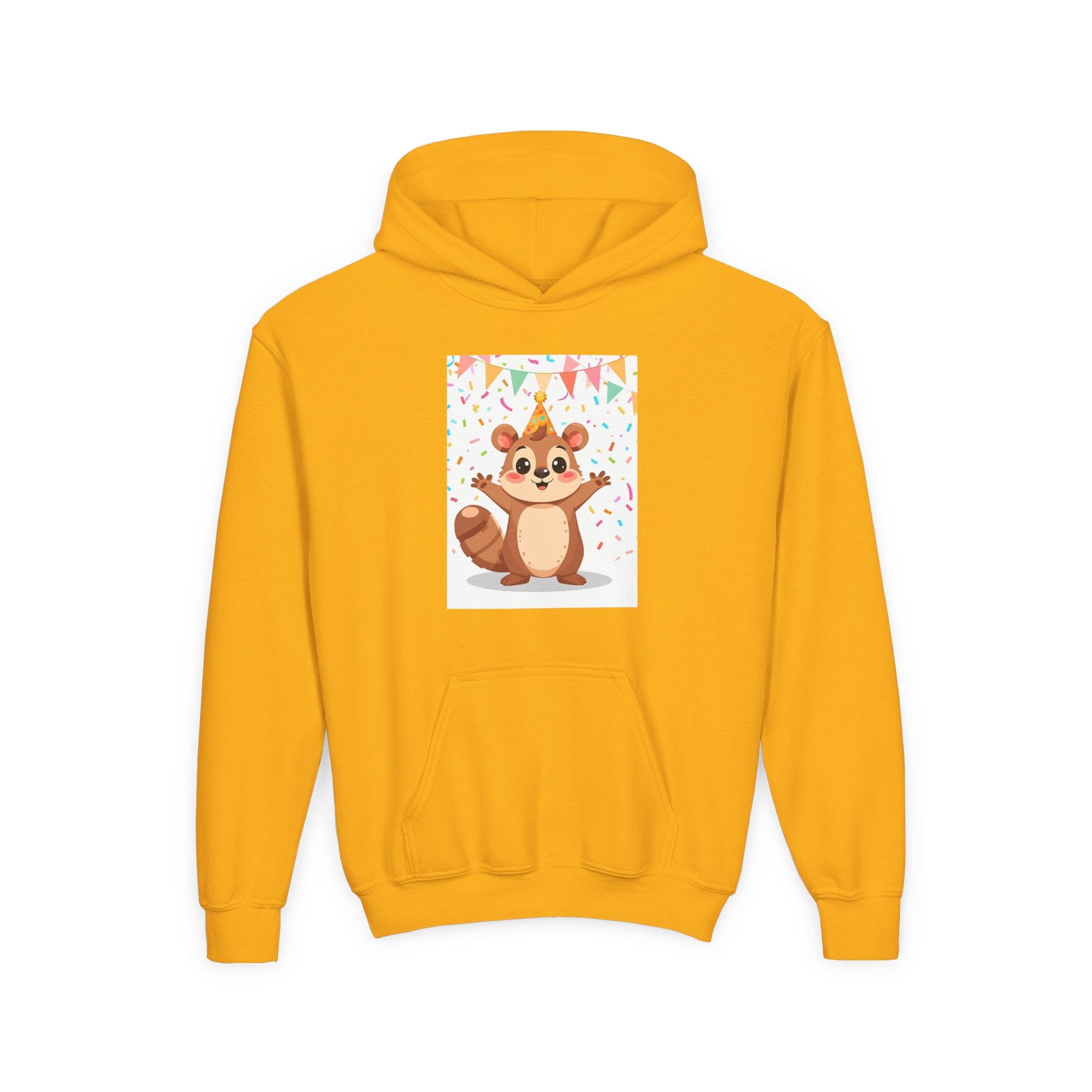 Party Animal With Squirl Youth Heavy Blend Hooded Sweatshirt