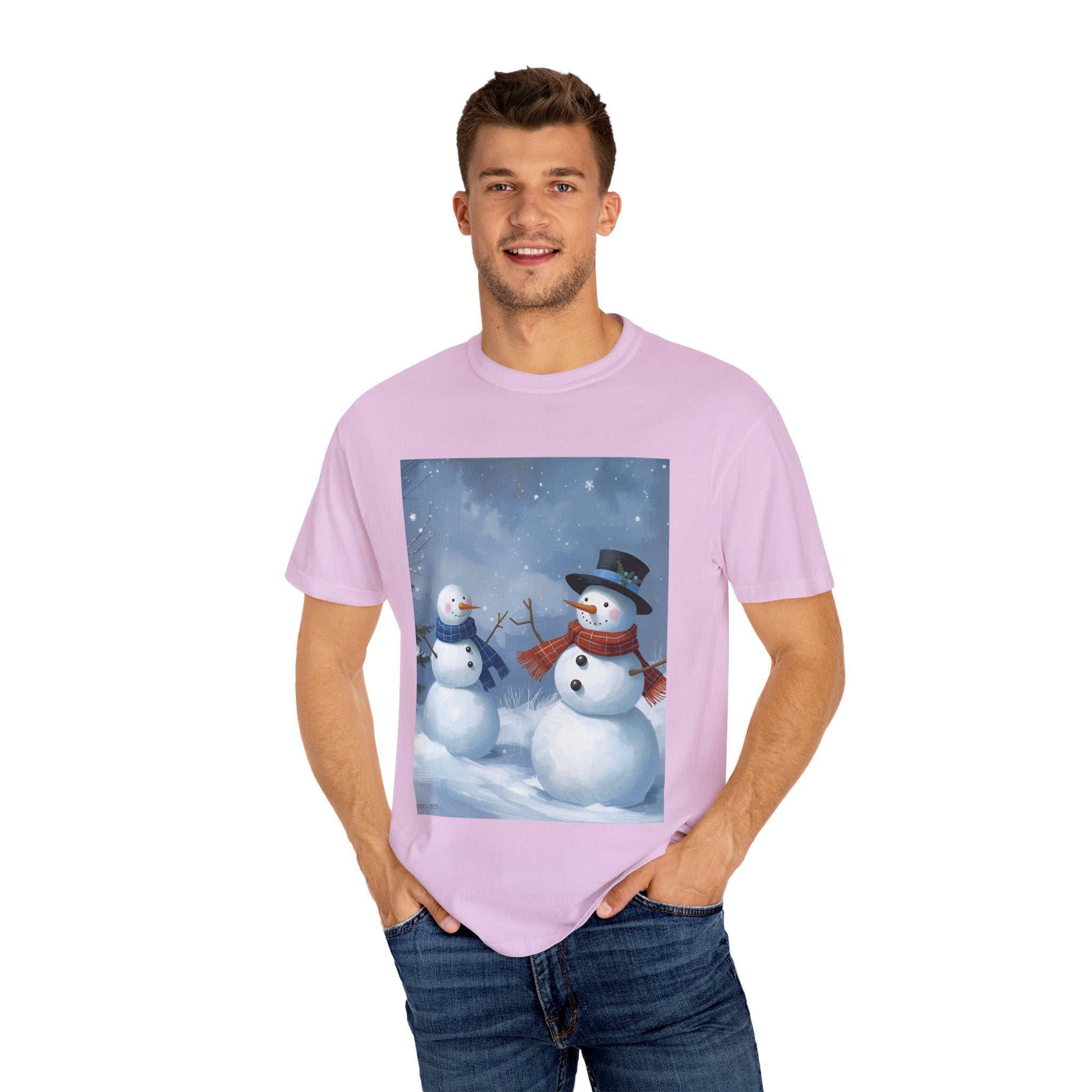 Christmas Snowman Family T-Shirt, Unisex Graphic Tee, Holiday Gift, Winter Apparel, Cozy Casual Wear, Christmas T-Shirt