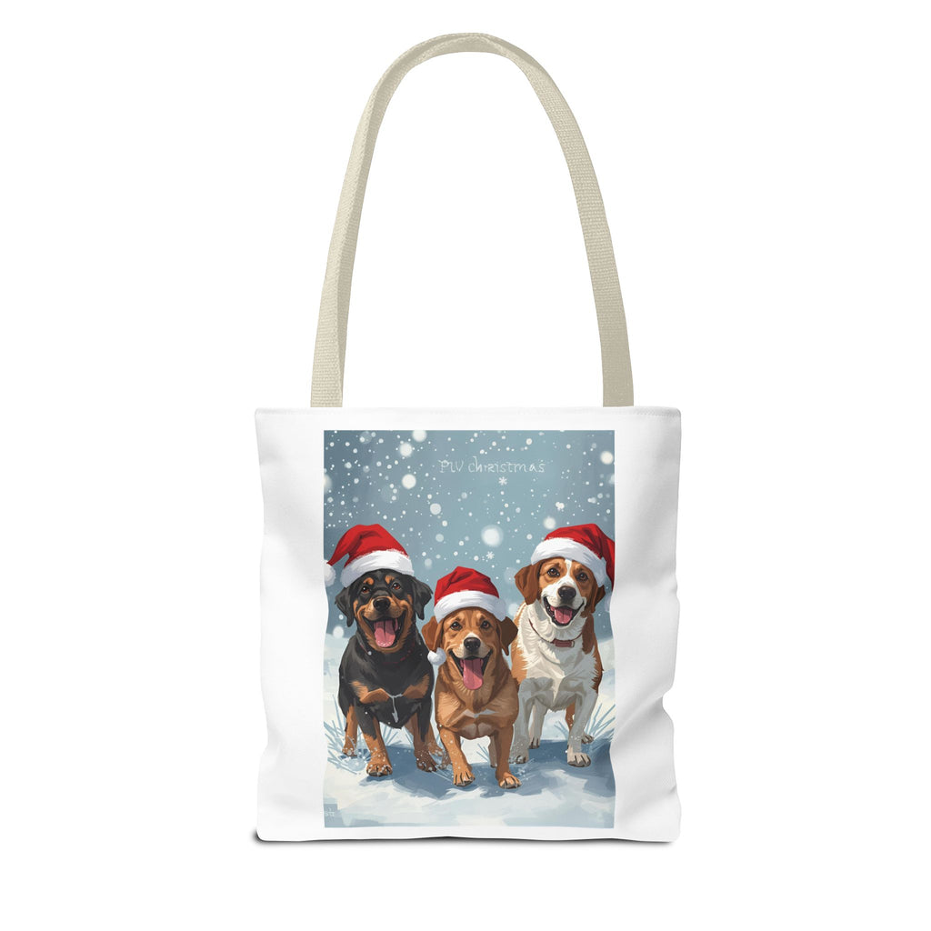 Christmas Dogs Tote Bag | Festive Pet Lover Gift, Snowy Holiday Shopping, Cute Animal Tote, Winter Accessory, Gift for Dog Owners