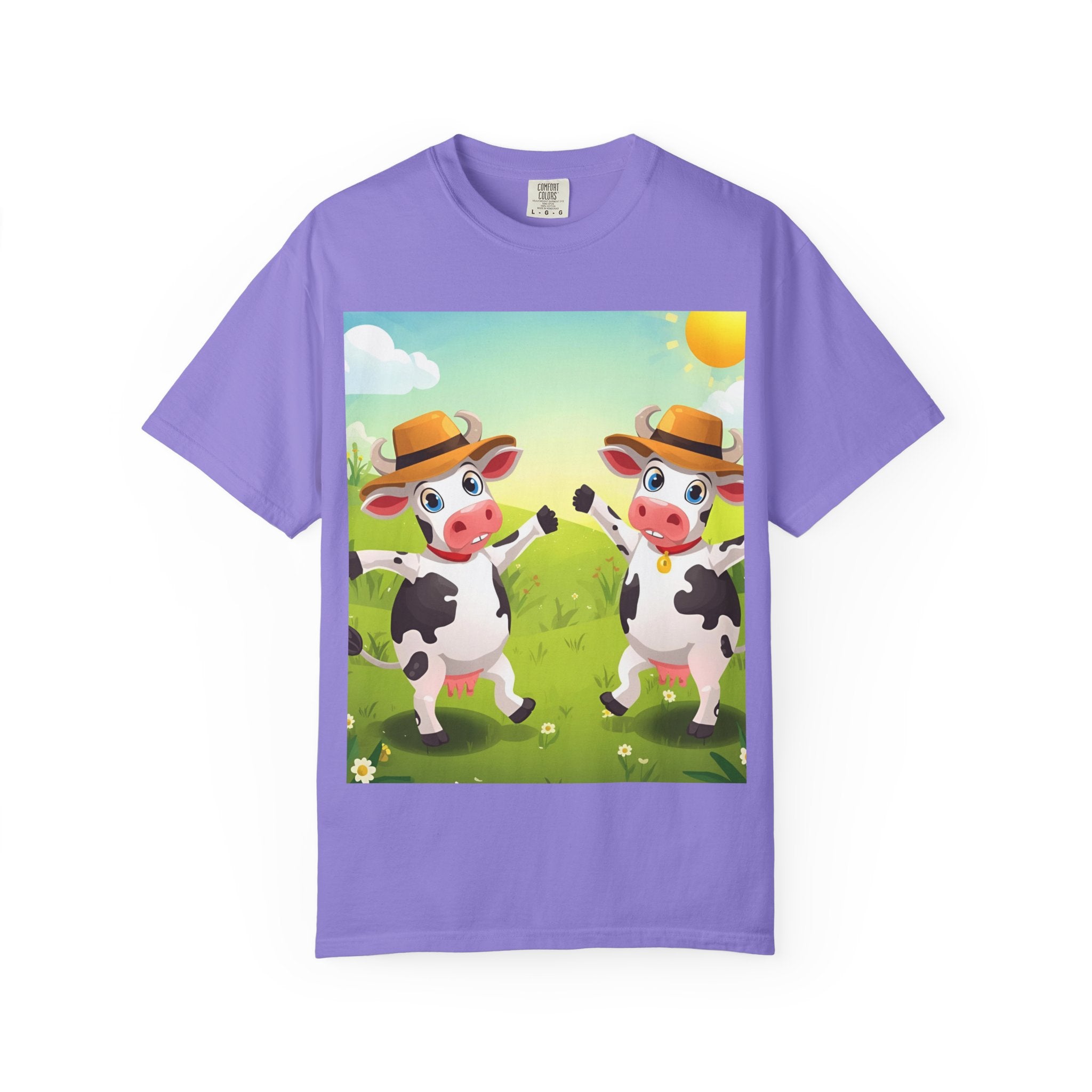 Cute Cow Fun Farm Unisex Garment-Dyed T-shirt