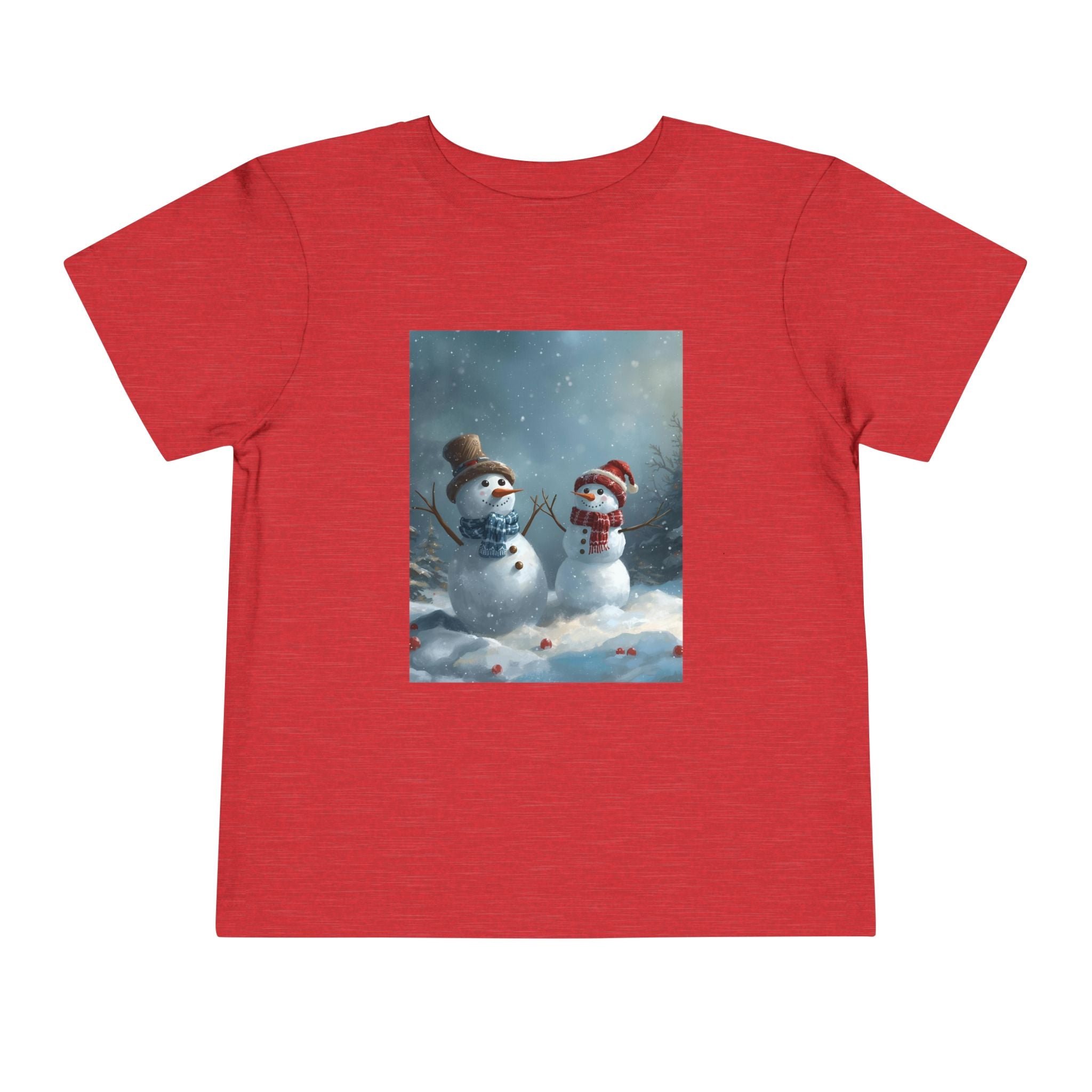 Toddler Christmas Snowman Winter Theme Tee, Cute Snowman Graphic Tee, Kids Short Sleeve Shirt, Holiday Outfit, Christmas Gift