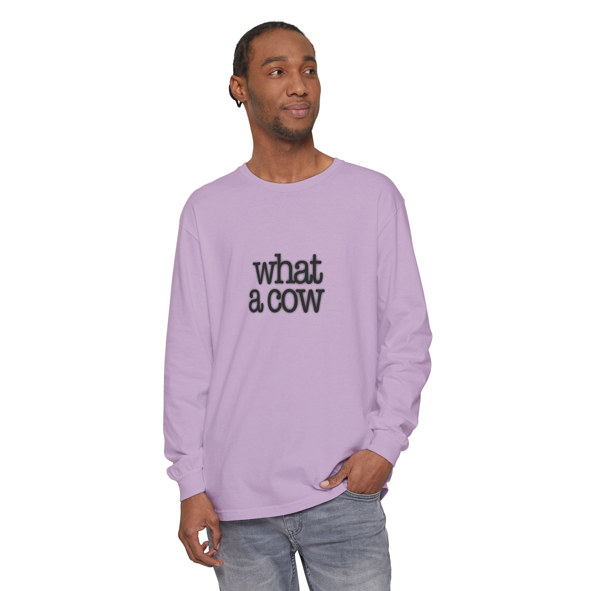 What A Cow Unisex Garment-dyed Long Sleeve T-Shirt