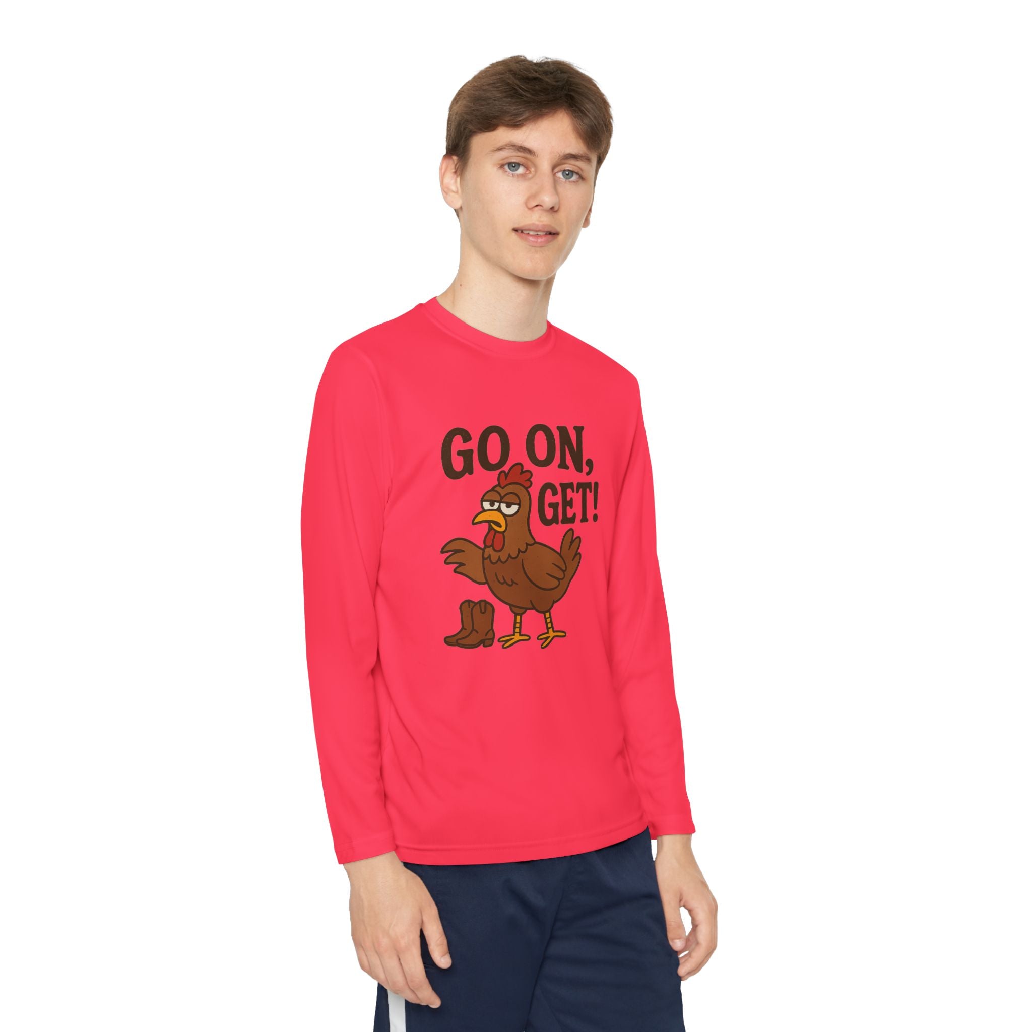 Go On Get Funny Youth Chicken Shirt
