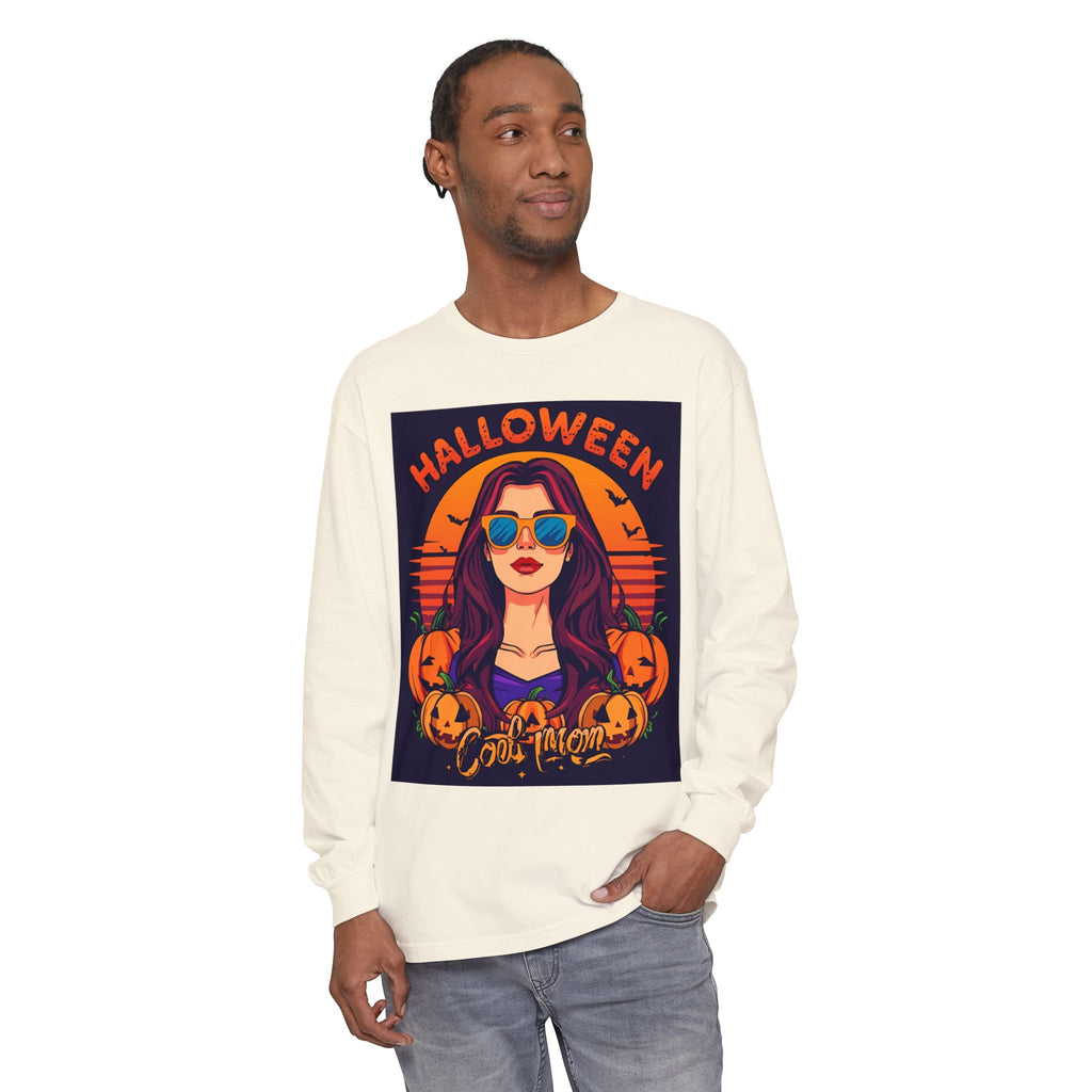 Halloween Themed Unisex Garment-dyed Long Sleeve T-Shirt