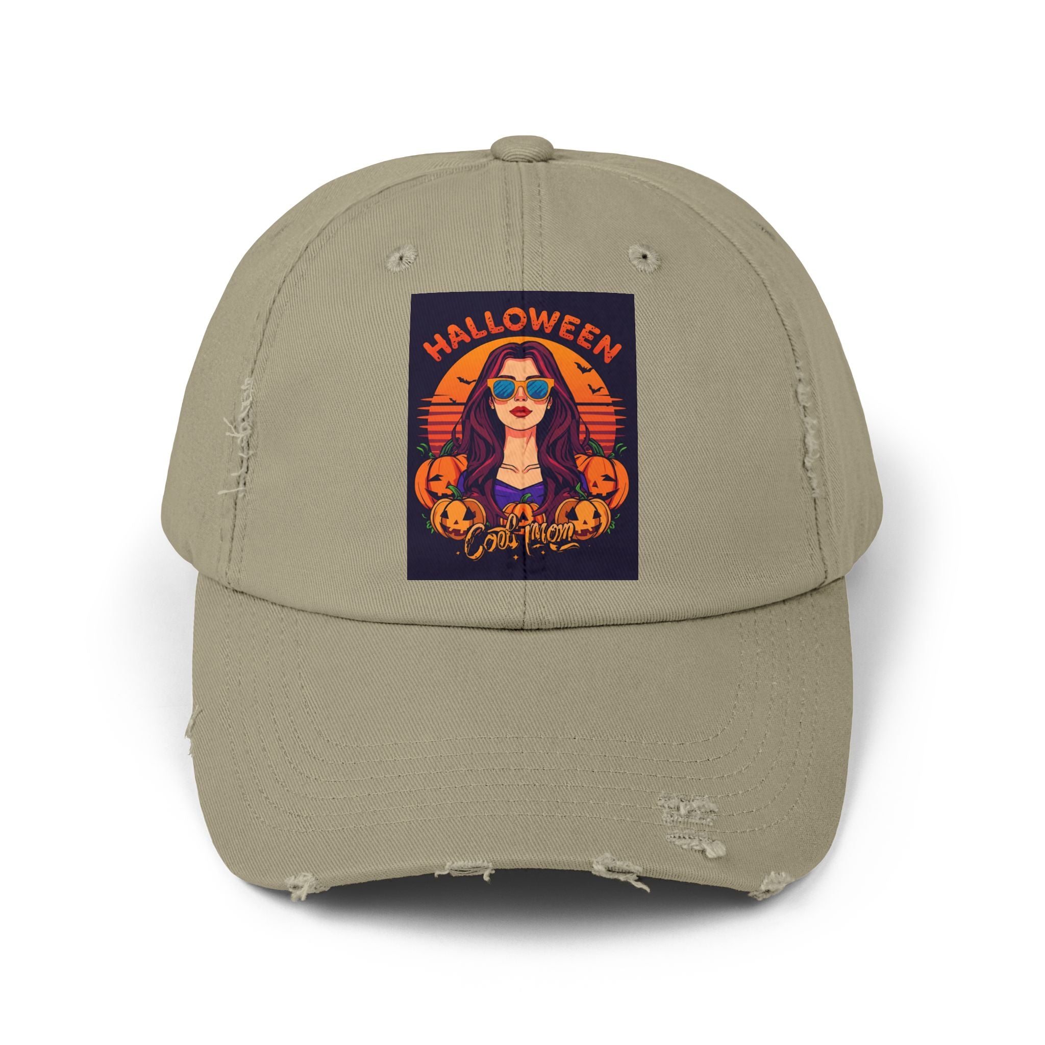 Halloween Distressed Cap - Spooky Vibes, Unisex Adjustable Hat, Perfect for Autumn Festivals, Costume Parties, and Fun Fall Outings