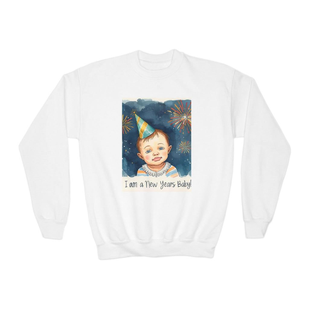 I Am A New Years Baby Youth Crewneck Sweatshirt