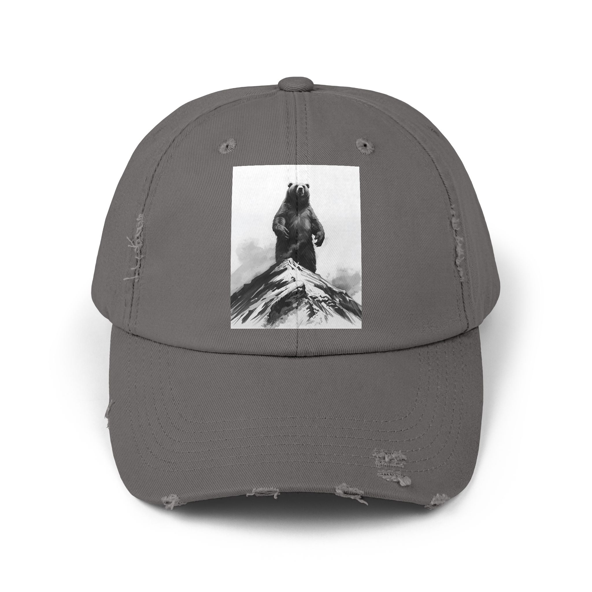 Bear Mountain Snow Unisex Distressed Cap