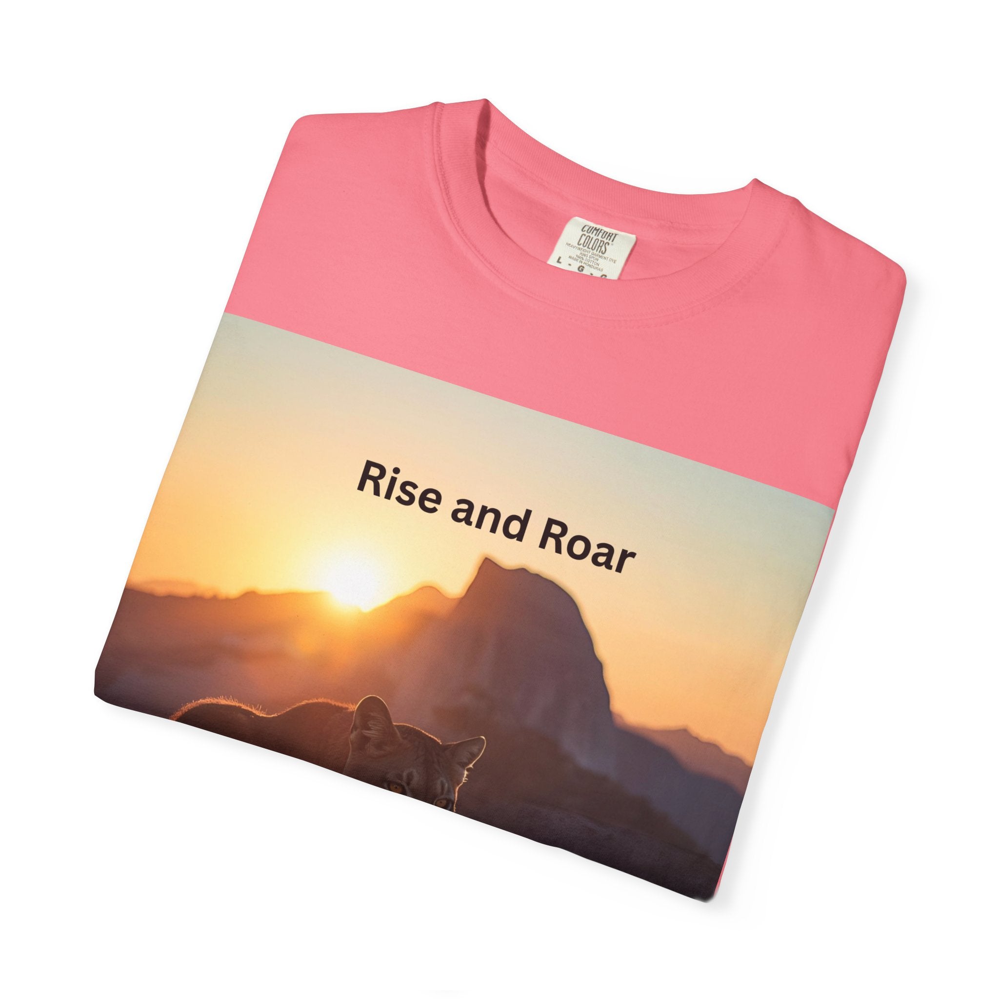 Rise And Roar Sunrise Mountain Lion T-Shirt, Rise and Roar Tee, Unisex Cotton Shirt, Graphic Tee for Nature Lovers, Adventure Apparel, Gifts for [...]