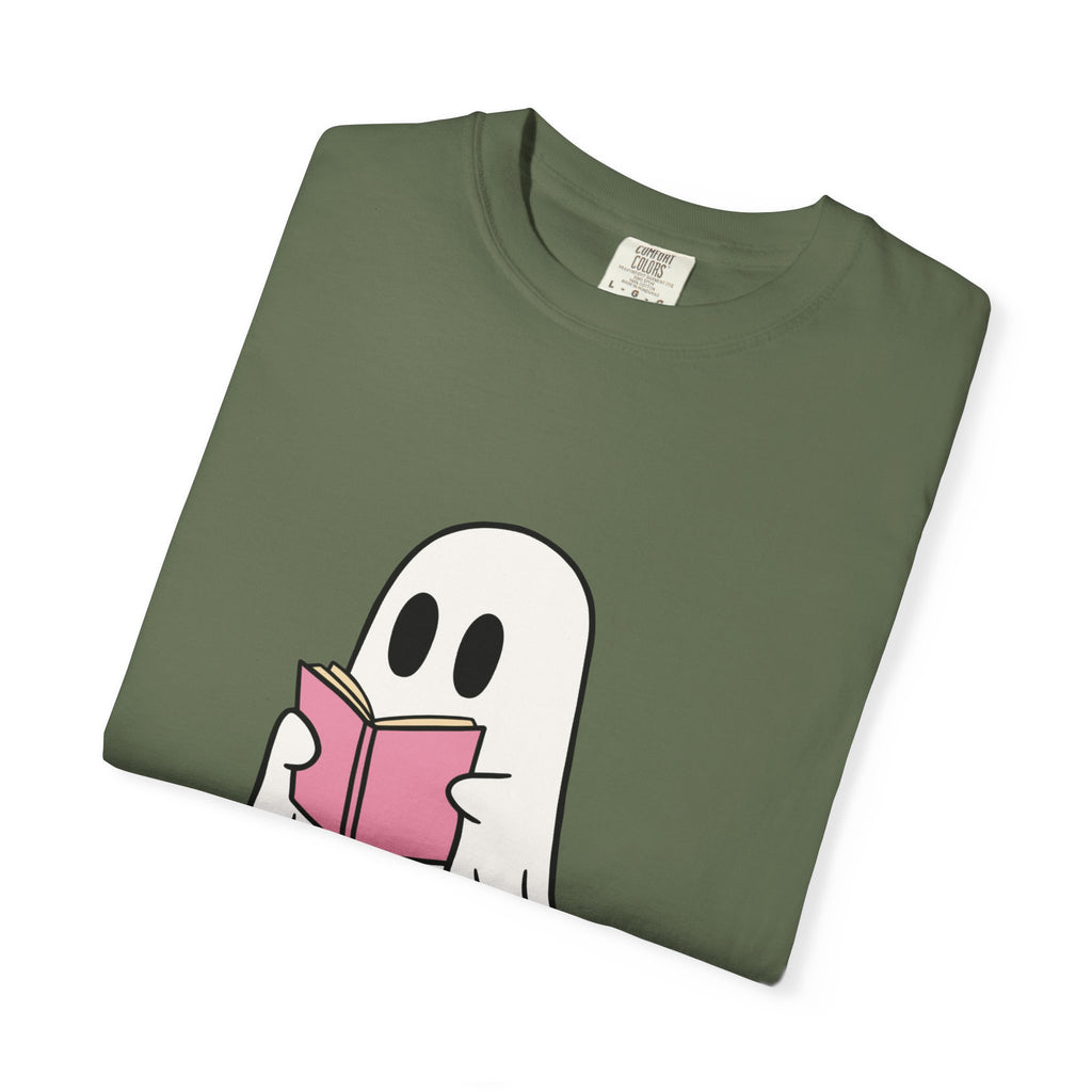 Spooky Ghost Reading T-Shirt | Unisex Halloween Tee, Cute Horror Gift, Cozy Casual Wear, Literary Costume Party, Ghost Lover Shirt