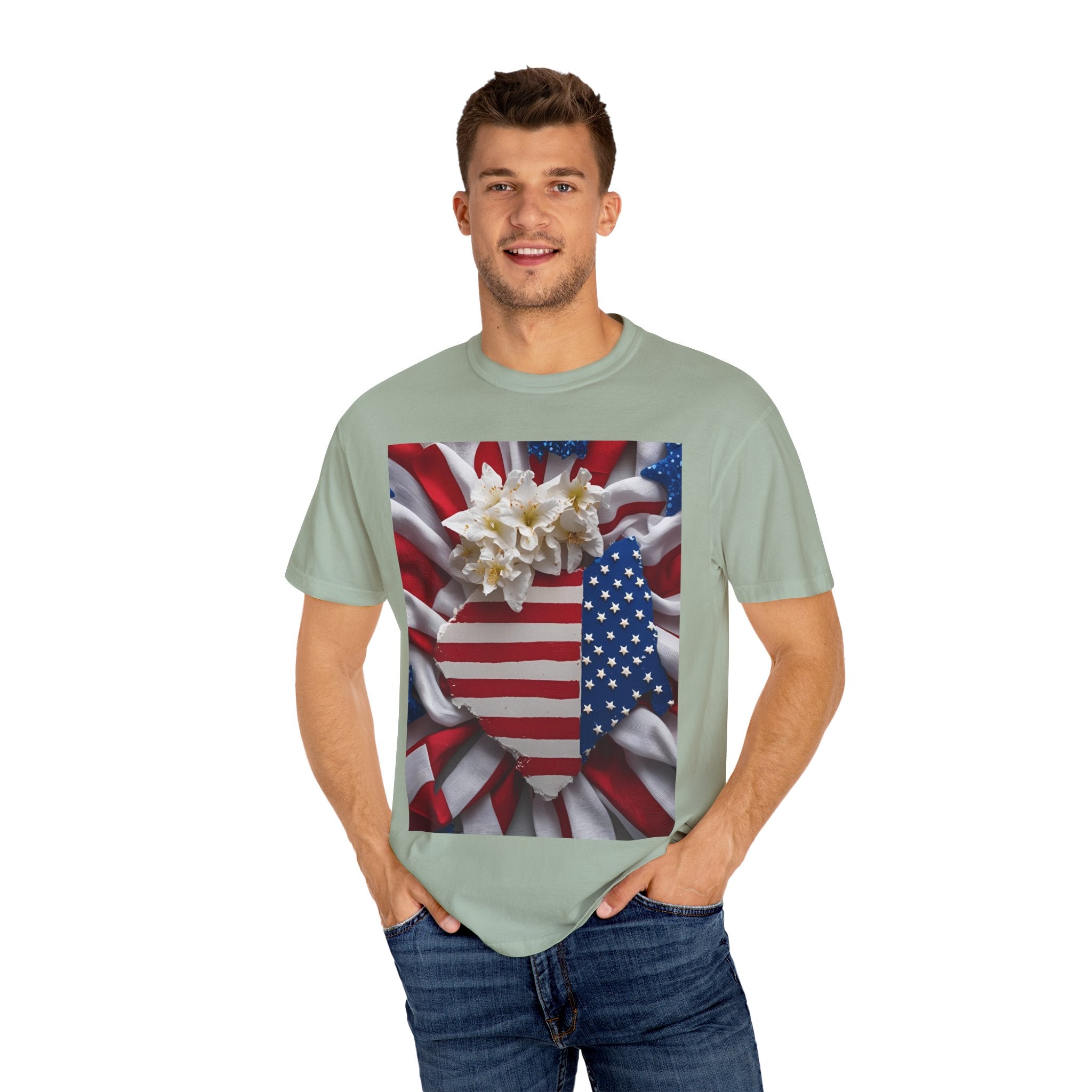 Patriotic Heart T-shirt for Festive Celebrations, 4th of July Apparel, Unisex Graphic Tee, American Pride Shirt, Independence Day Gift