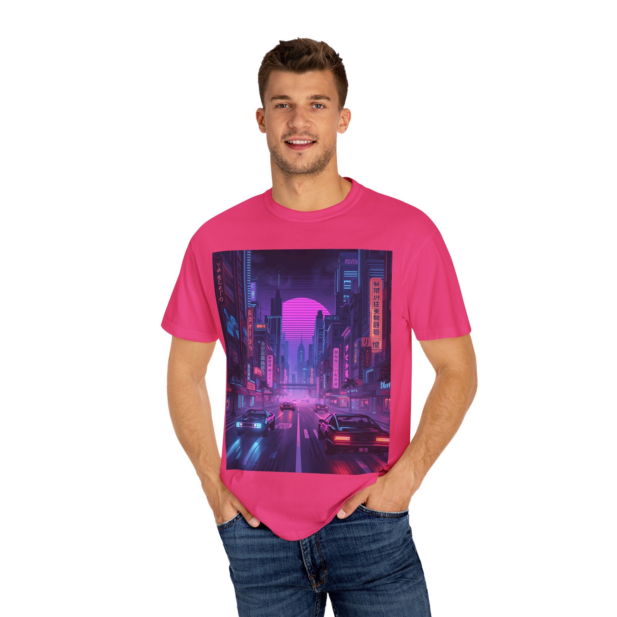 Futuristic City Unisex T-Shirt, Trendy Graphic Tee, Streetwear Style, Perfect for Gifts, Casual Wear, Summer Vibes