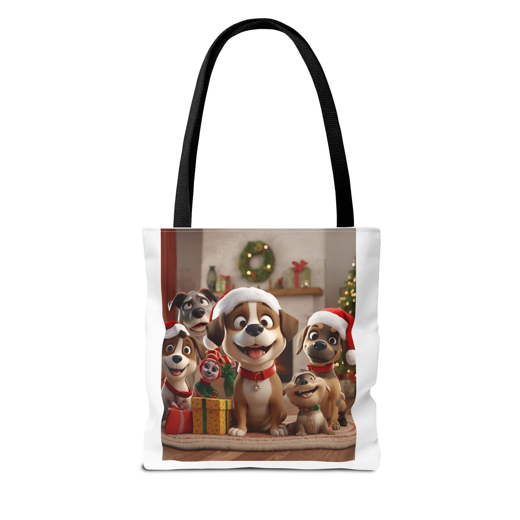 Cute Christmas Festive Dog Lovers Tote Bag, Cute Christmas Gift for Animal Lovers, Holiday Shopping, Pet Owner Accessory, Reusable Bag
