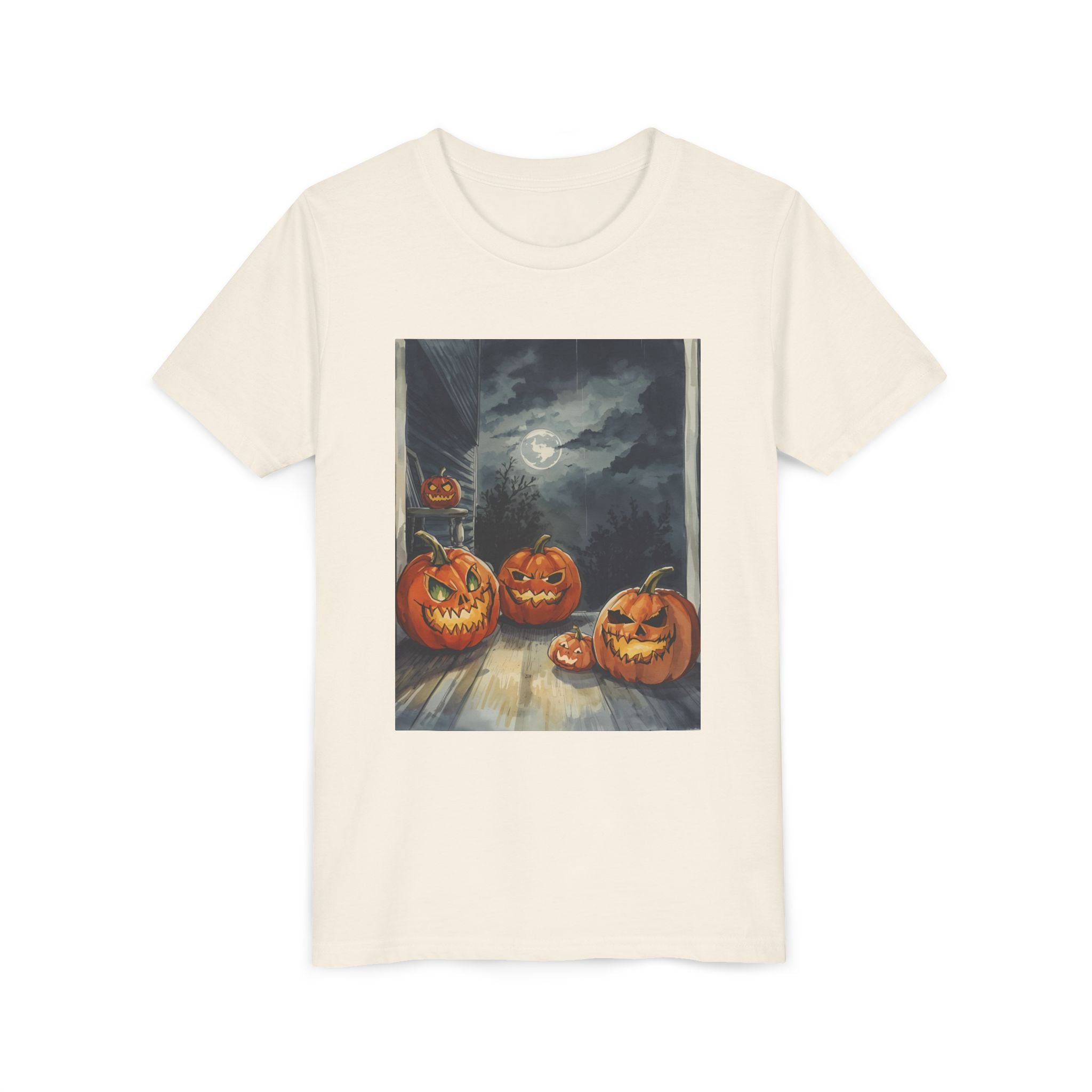 Halloween Pumpkin Scary Youth Short Sleeve Tee