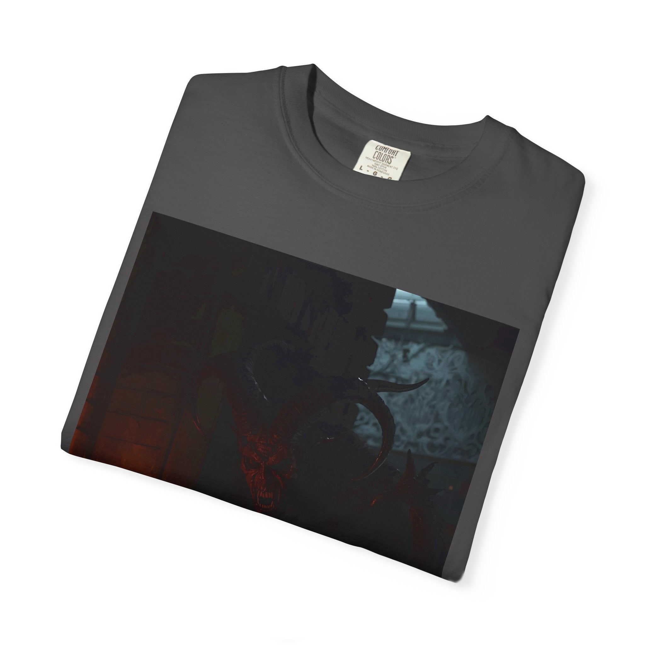 Spooky Halloween Pumpkin Shadow Unisex Garment-Dyed T-shirt