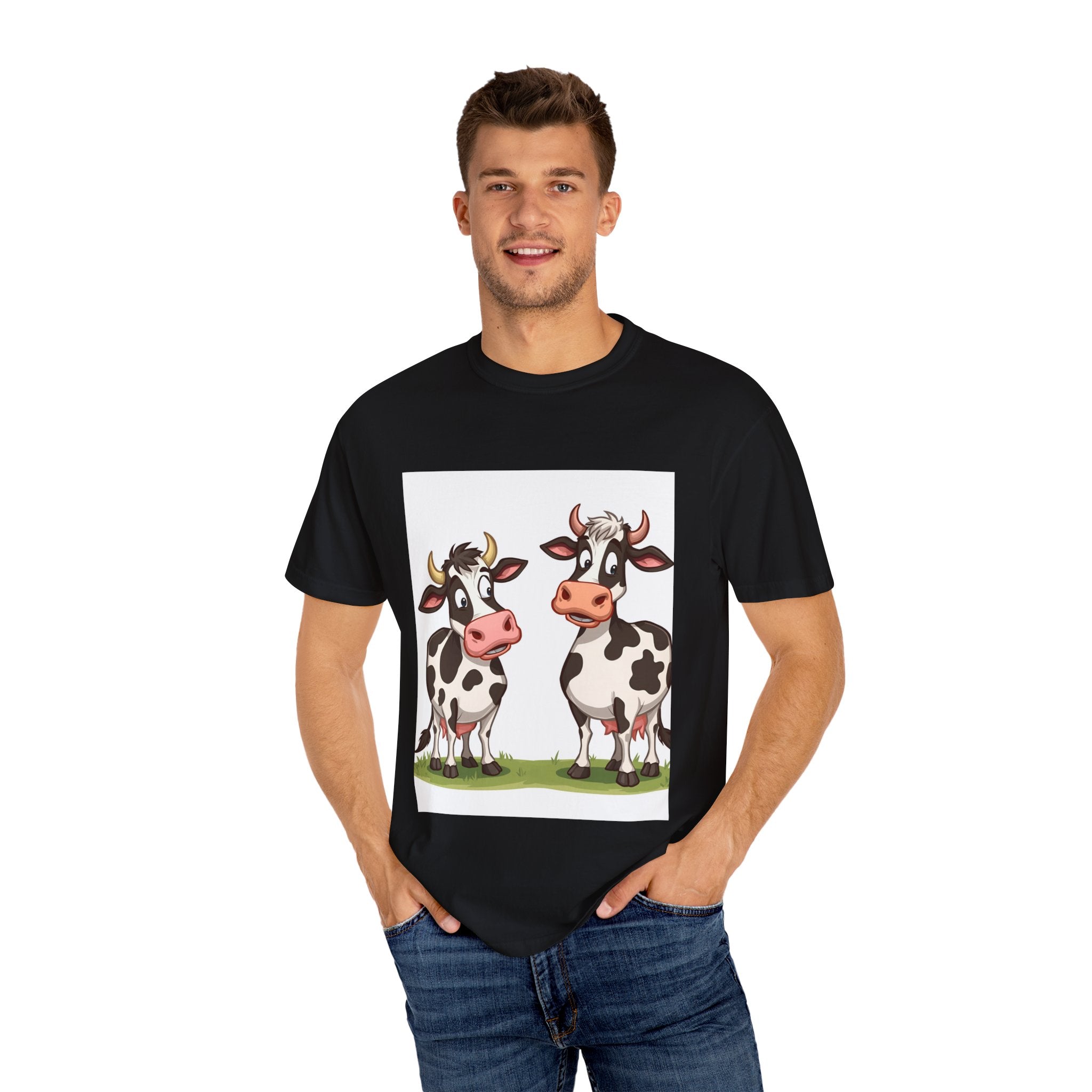Cute Cows Unisex T-Shirt, Cute Cow Graphic Tee, Animal Lover Gift, Casual Wear, Birthday Present, Fun Farm Shirt