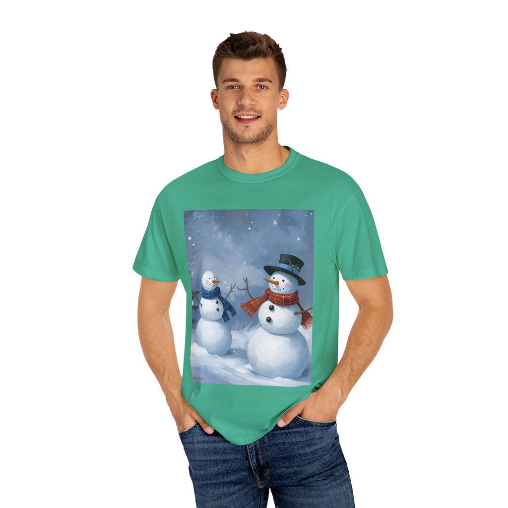 Christmas Snowman Family T-Shirt, Holiday Gift, Cozy Tee, Unisex Snowman Shirt, Festive Apparel, Winter Celebration Wear