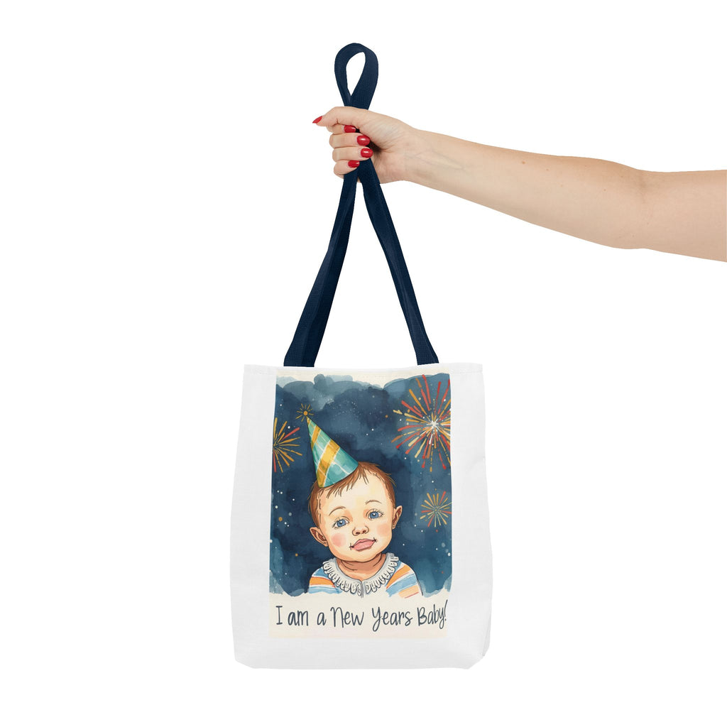 New Year's Baby Tote Bag, Cute Baby Gift, Celebration Bag, New Year Party Accessory, AOP Design, Family Gathering
