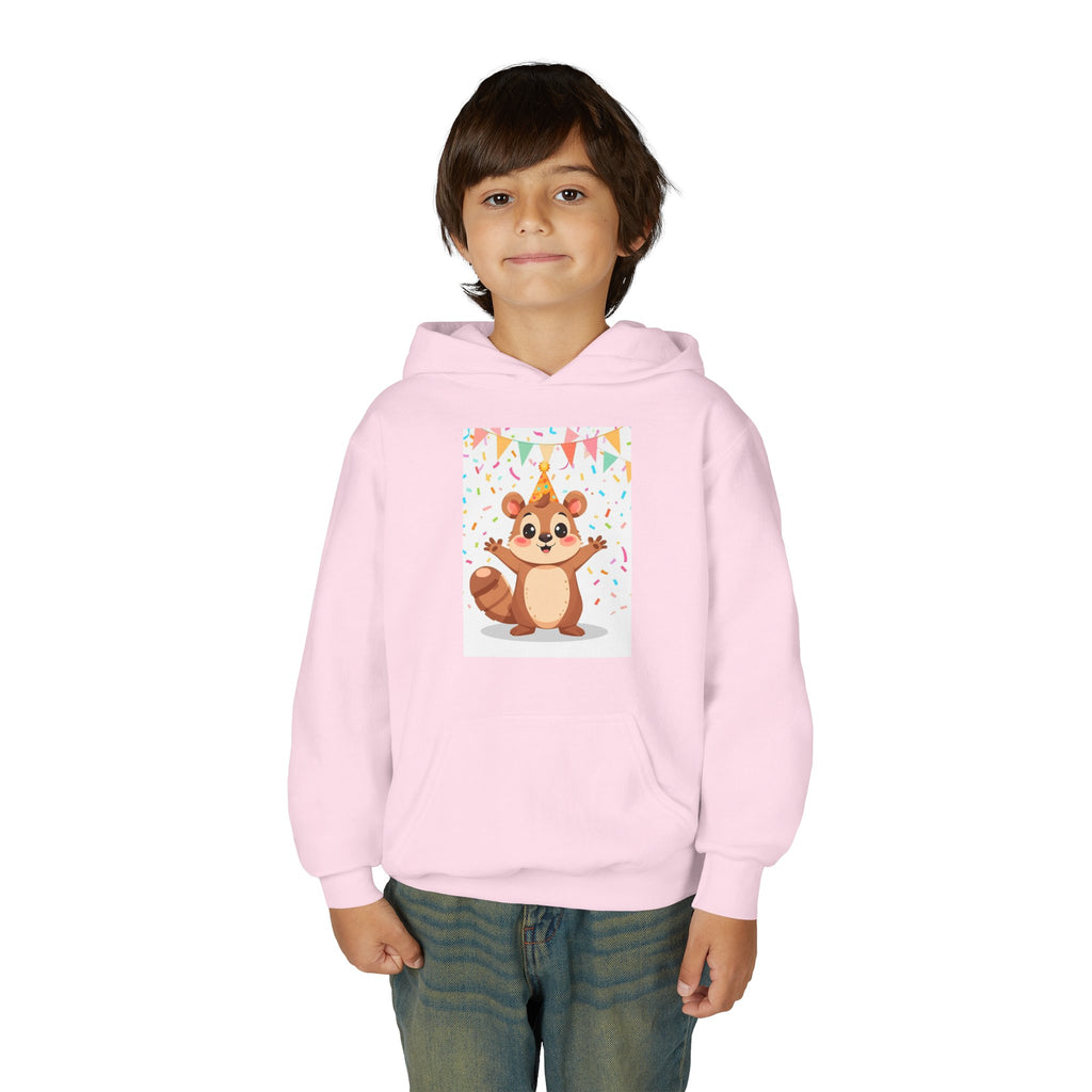 Party Animal With Squirl Youth Heavy Blend Hooded Sweatshirt