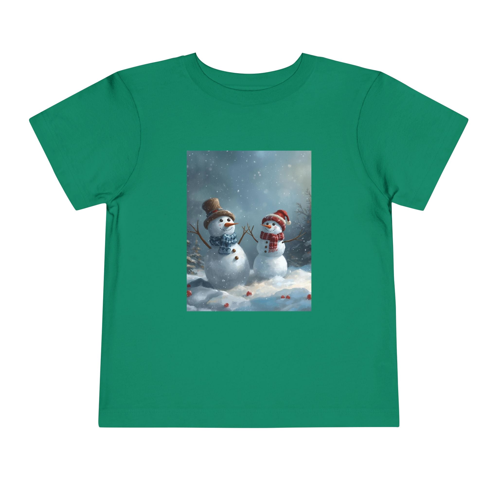Toddler Christmas Snowman Winter Theme Tee, Cute Snowman Graphic Tee, Kids Short Sleeve Shirt, Holiday Outfit, Christmas Gift