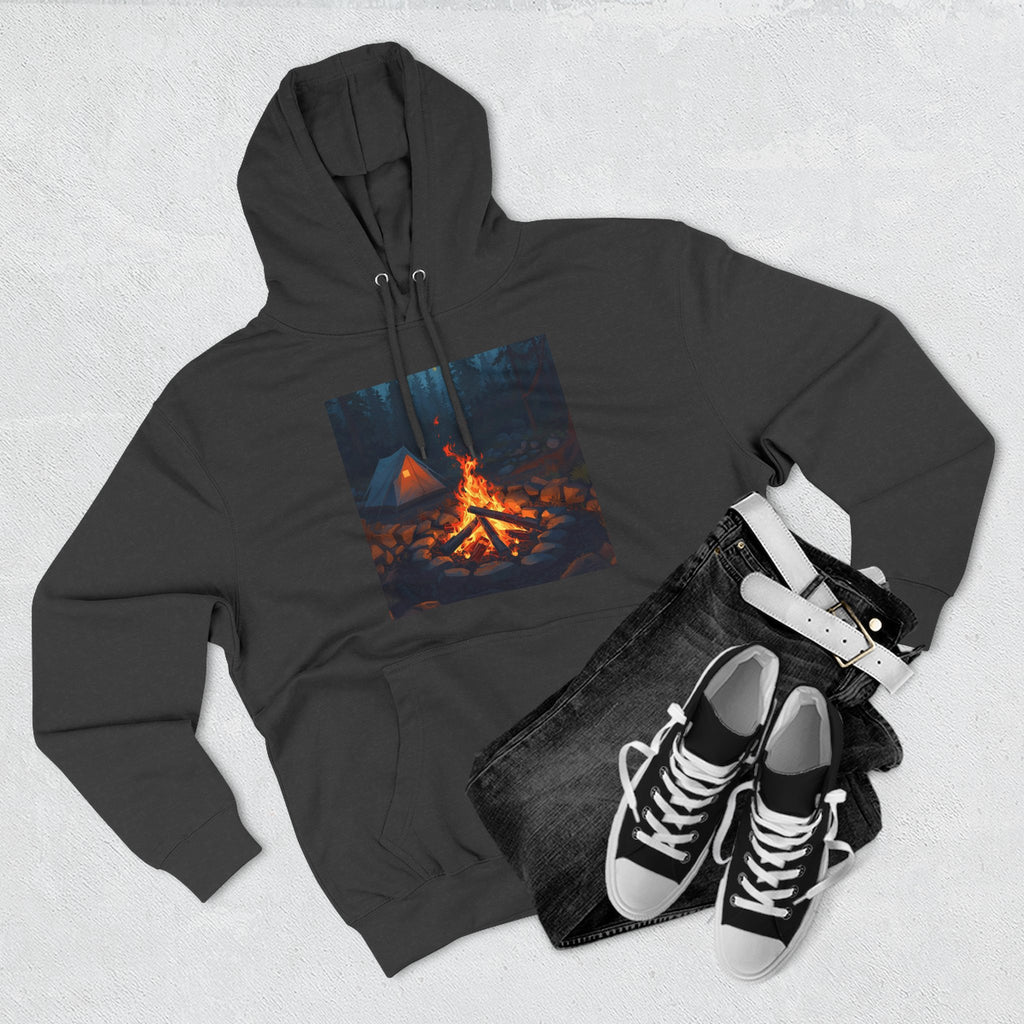 Cozy Campfire Fleece Hoodie, Outdoor Adventure Sweatshirt, Camping Gift, Warm Hoodie, Nature Lover Apparel