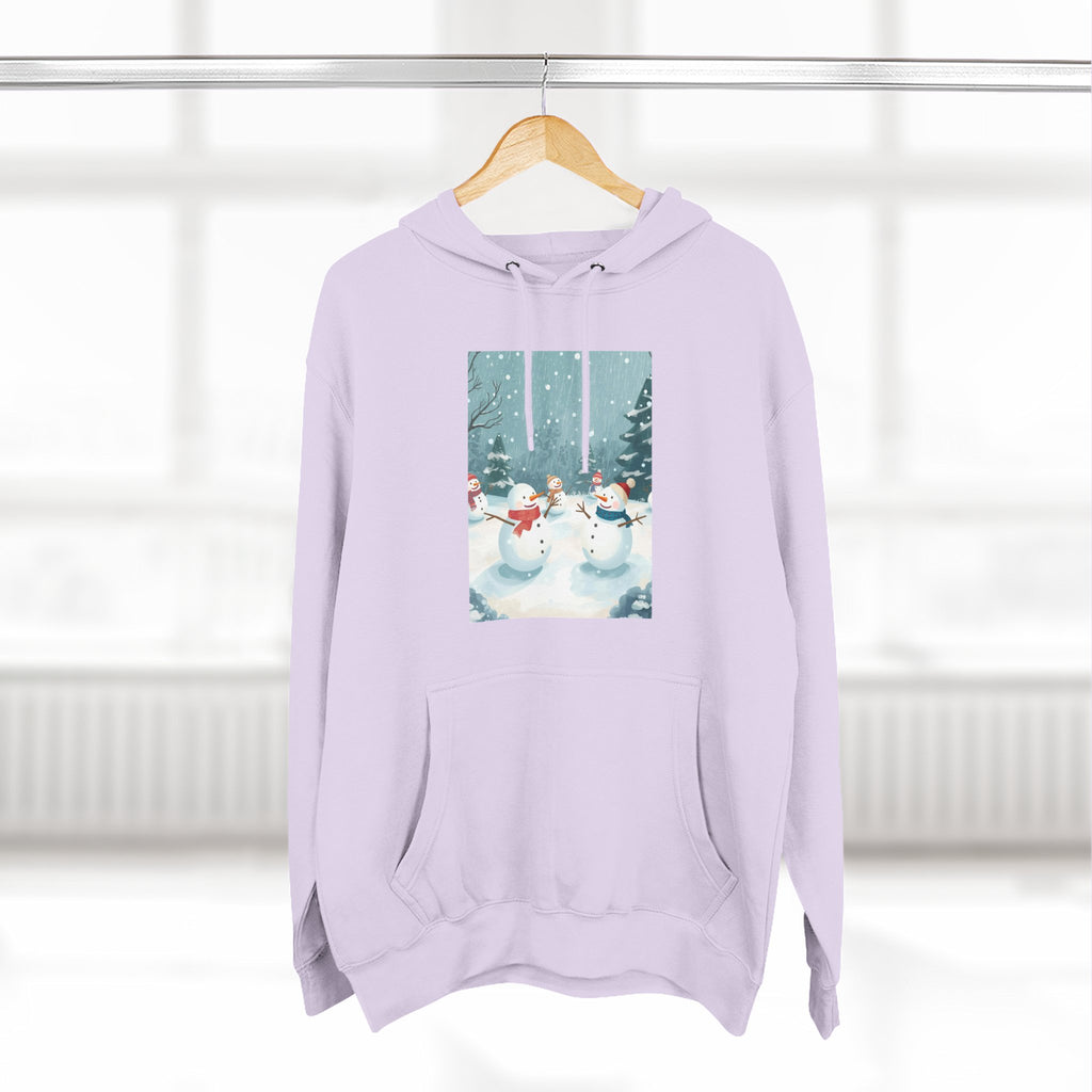 Cozy Snowman Hoodie, Winter Apparel, Holiday Gift, Christmas, Fleece Hoodie, Seasonal Style, Cold Weather Wear