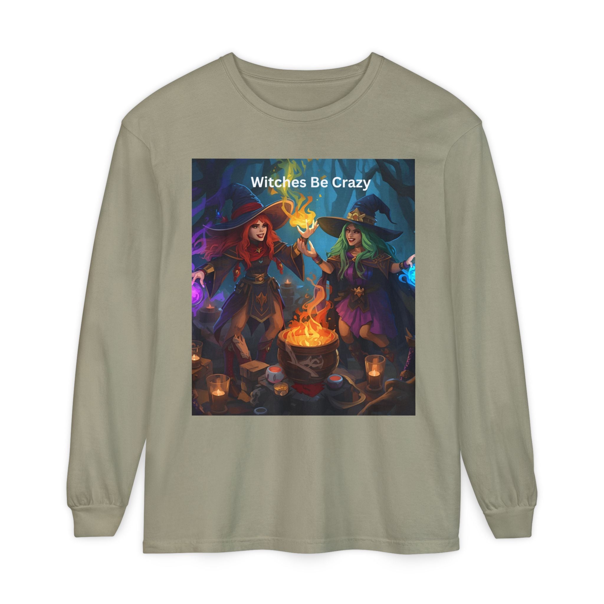 Spooky Halloween Witches Be Crazy Long Sleeve T-Shirt, Halloween Top, Witchy Apparel, Unisex Shirt, Spooky Gift, Casual Wear
