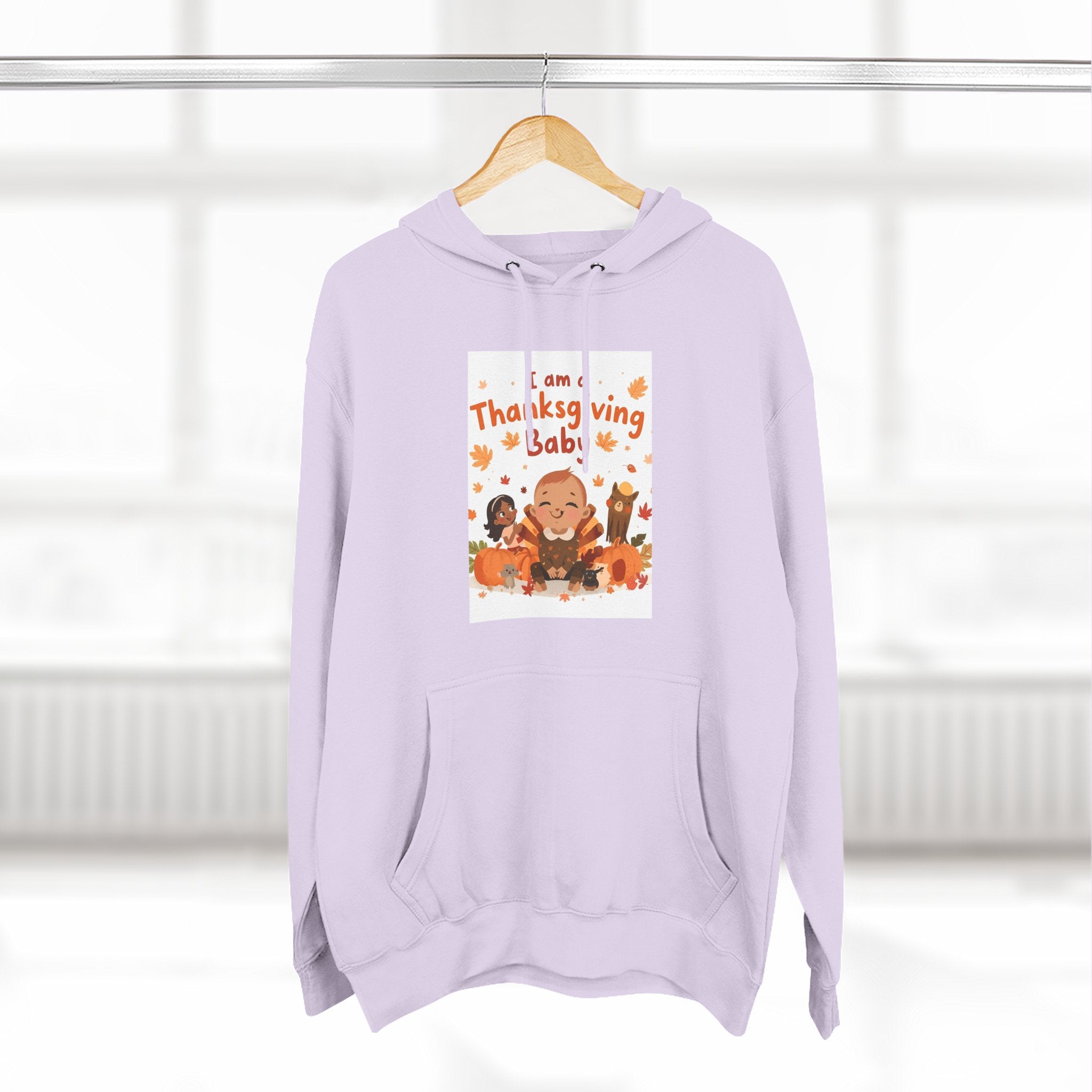 I Am A Thanksgiving Baby Three-Panel Fleece Hoodie