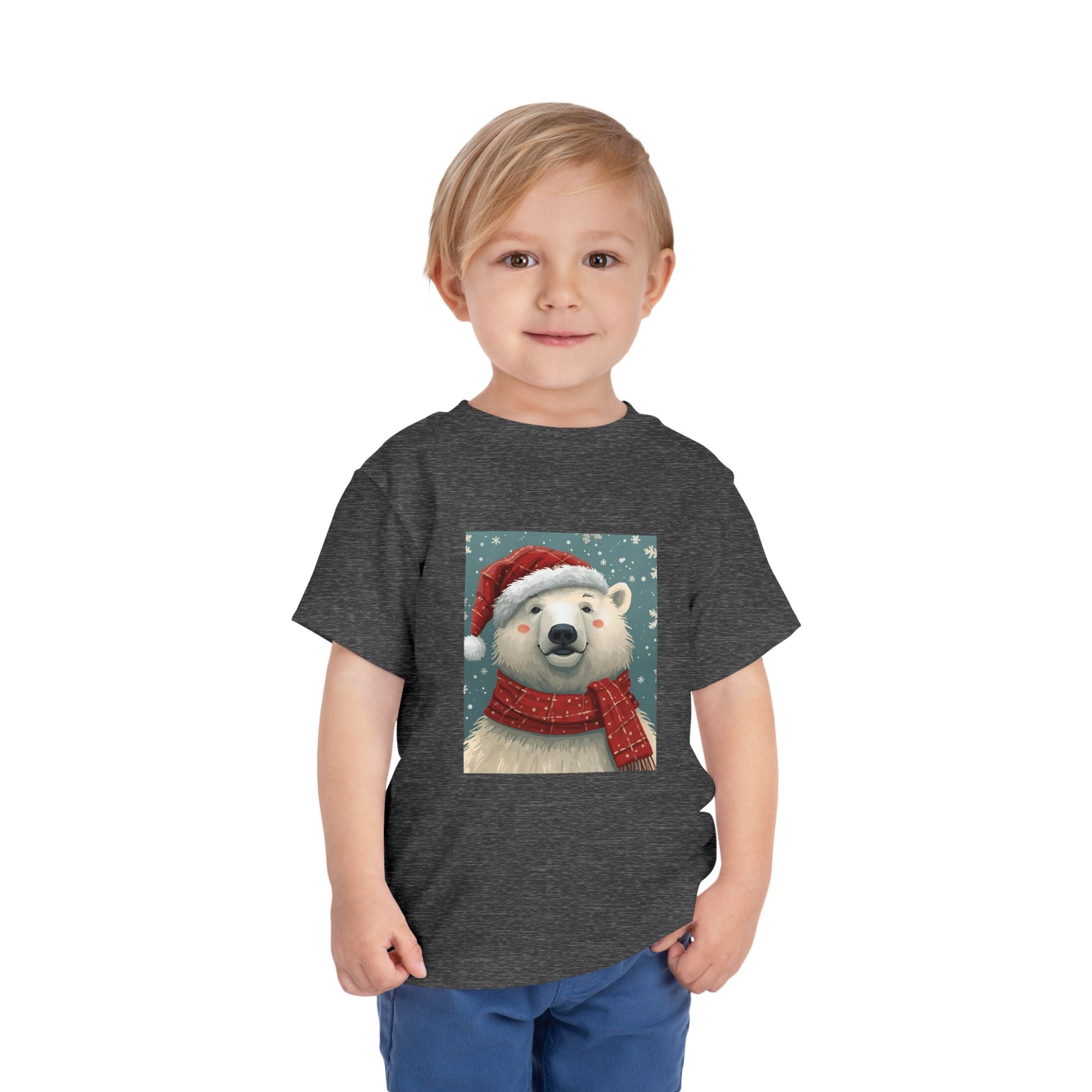 Adorable Holiday Polar Bear Toddler Tee, Christmas Gift, Cute Winter Shirt, Kids Fashion, Seasonal Apparel