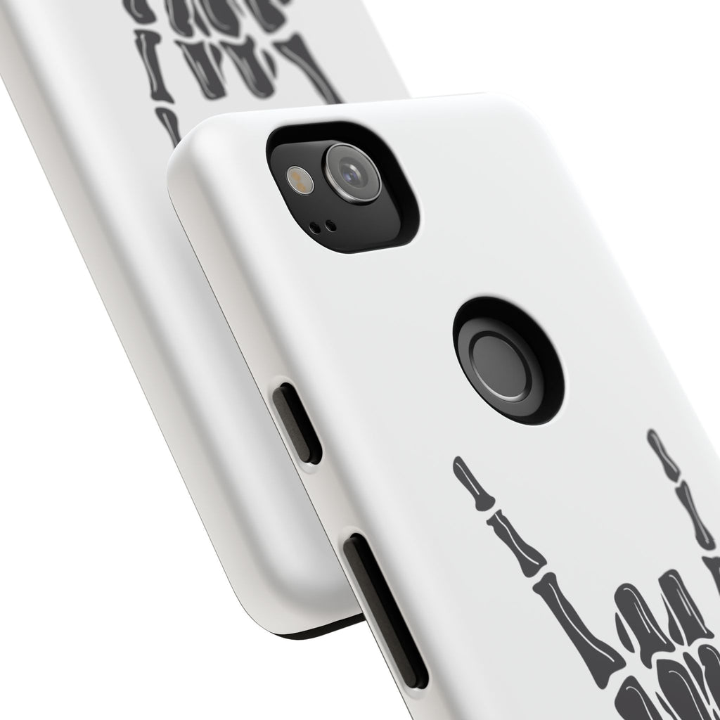 Rock On Skeleton Phone Case, Edgy Phone Cover, Tough Cases for Music Lovers, Halloween Accessories, Gifts for Him