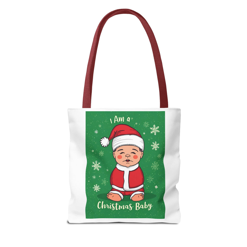 Christmas Baby Tote Bag, Holiday Gift Bag, Santa Baby Shopper, Festive Reusable Tote, Cute Christmas Tote for Kids