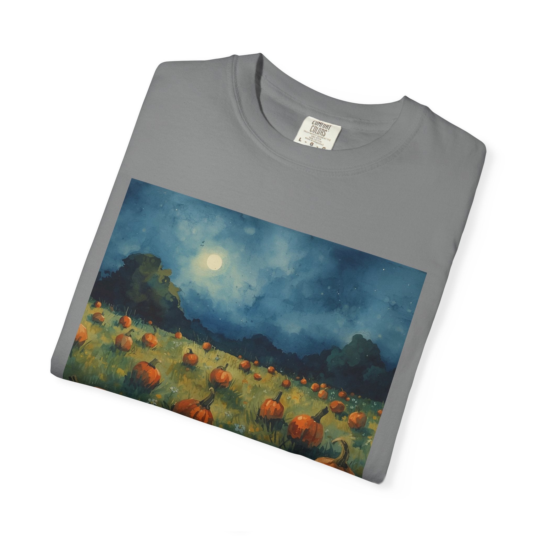 Autumn Pumpkin Field T-shirt | Unisex Fall Tee, Cozy Graphic Shirt, Halloween Gift, Harvest Fashion, Seasonal Wear, Pumpkin Lovers