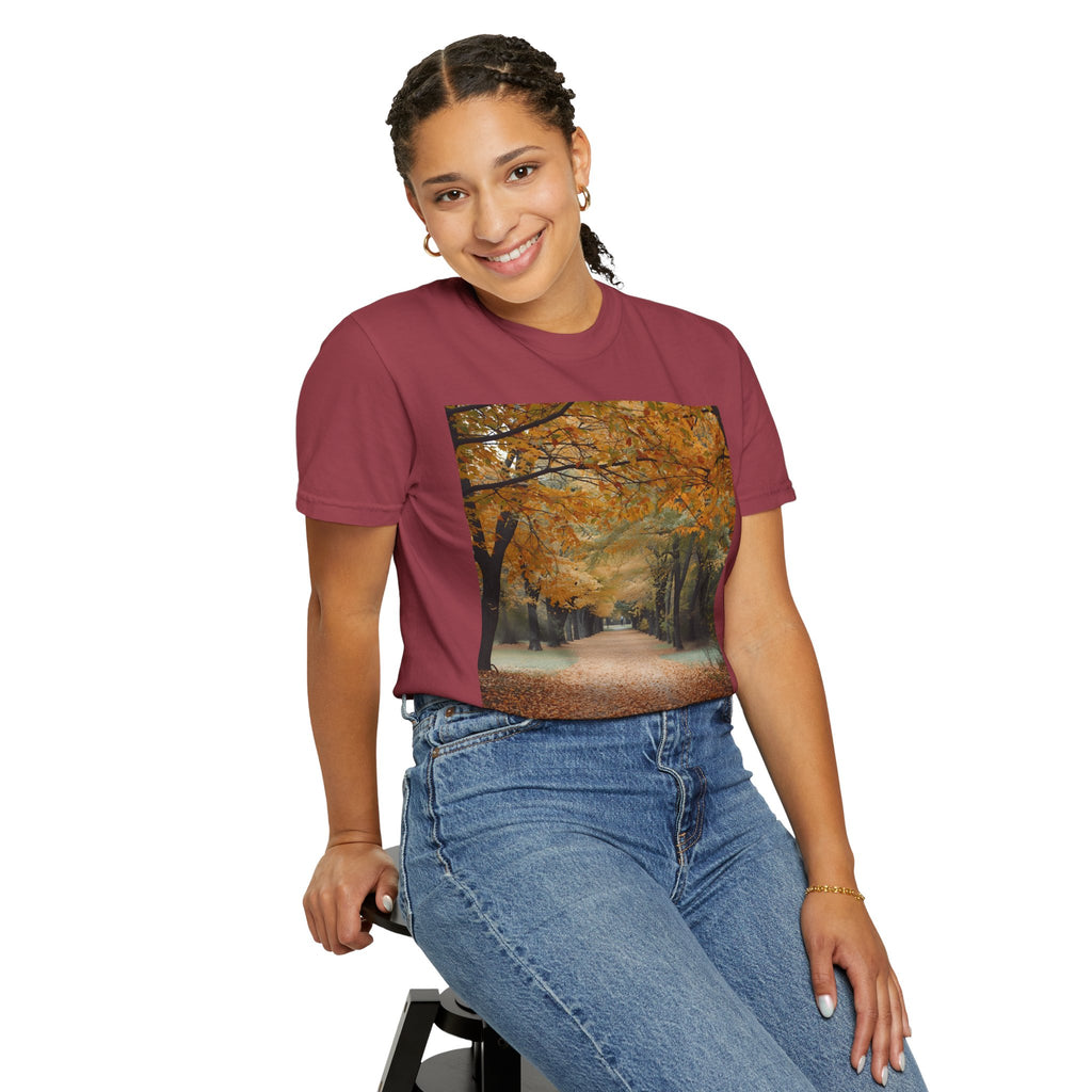 Autumn Pathway T-Shirt | Nature Lover Gift, Fall Fashion, Unisex Tee, Seasonal Wear, Cozy Vibes